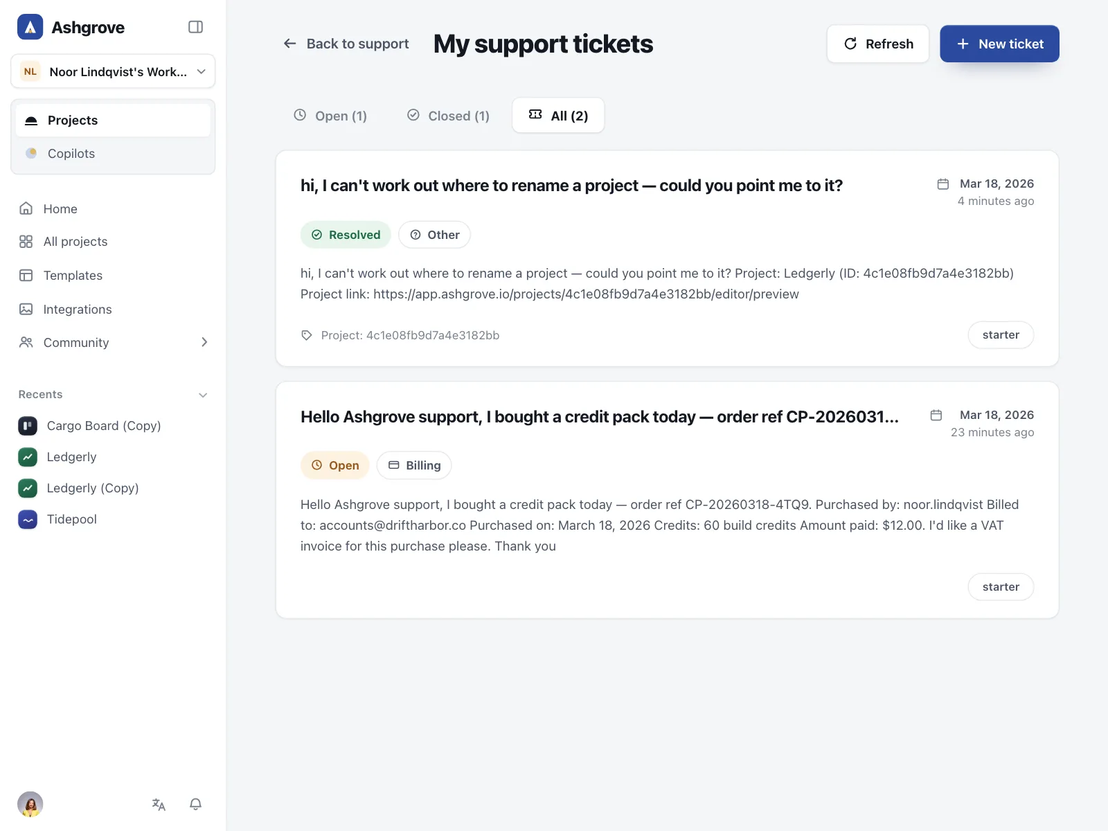 Help and support