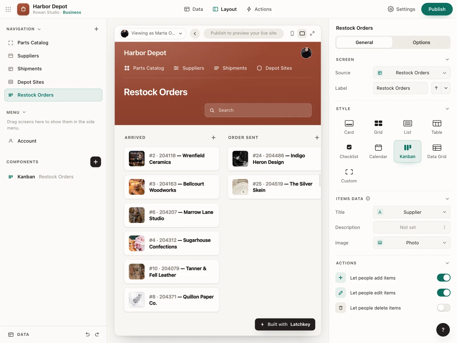 Kanban board