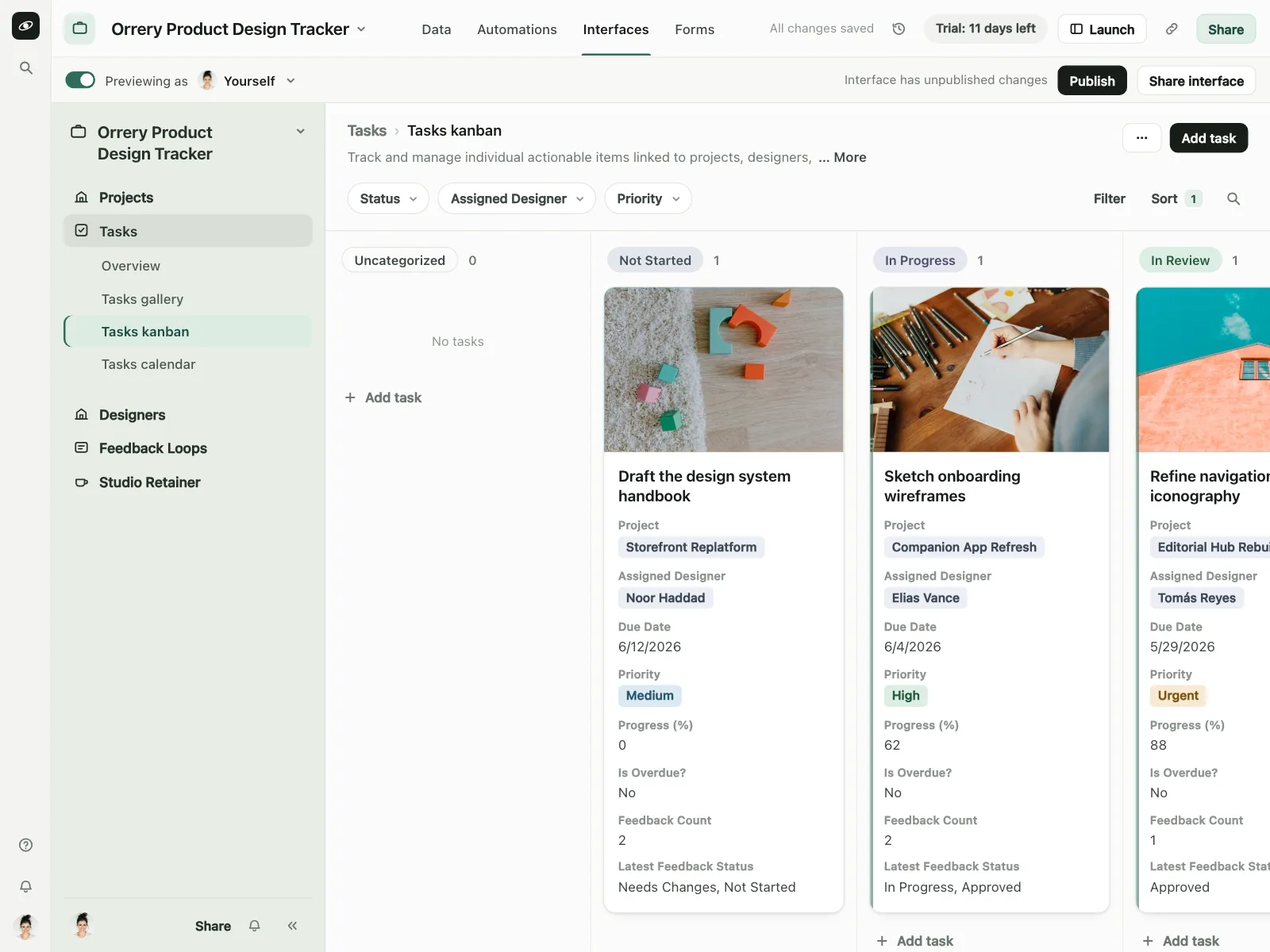 Kanban board