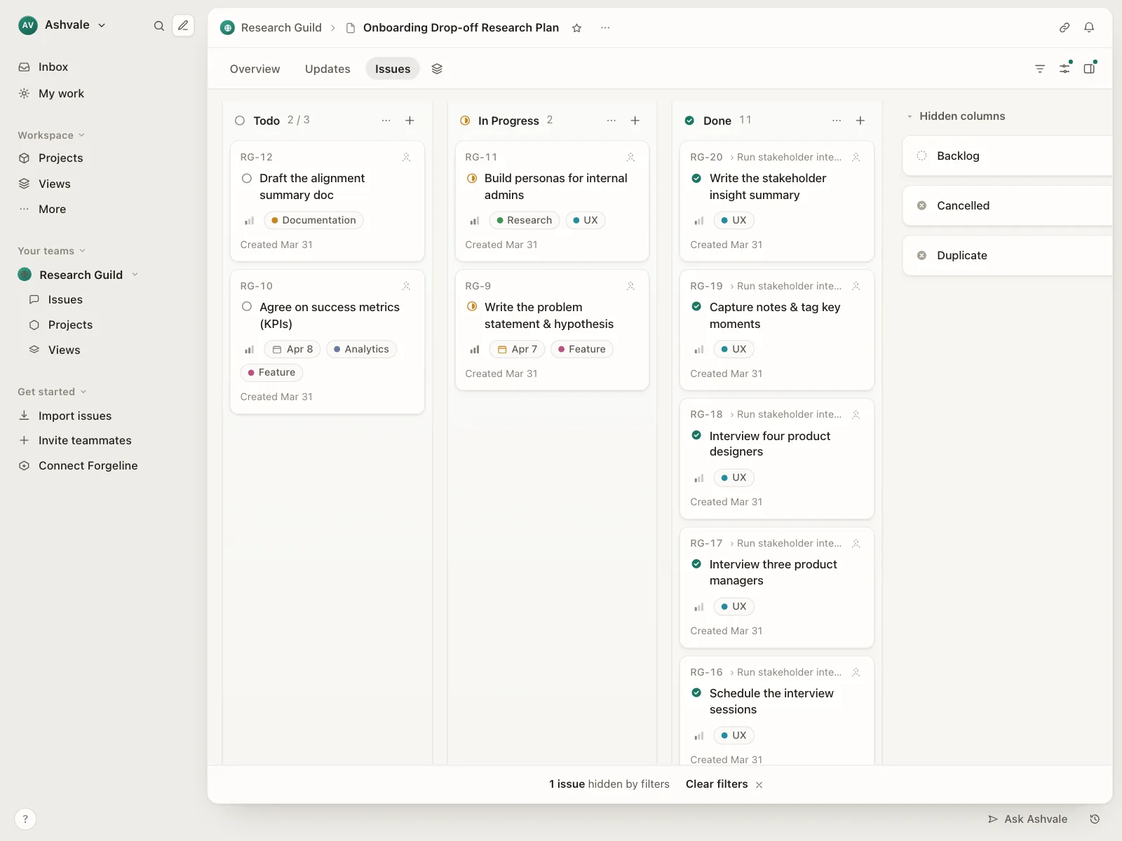 Kanban board