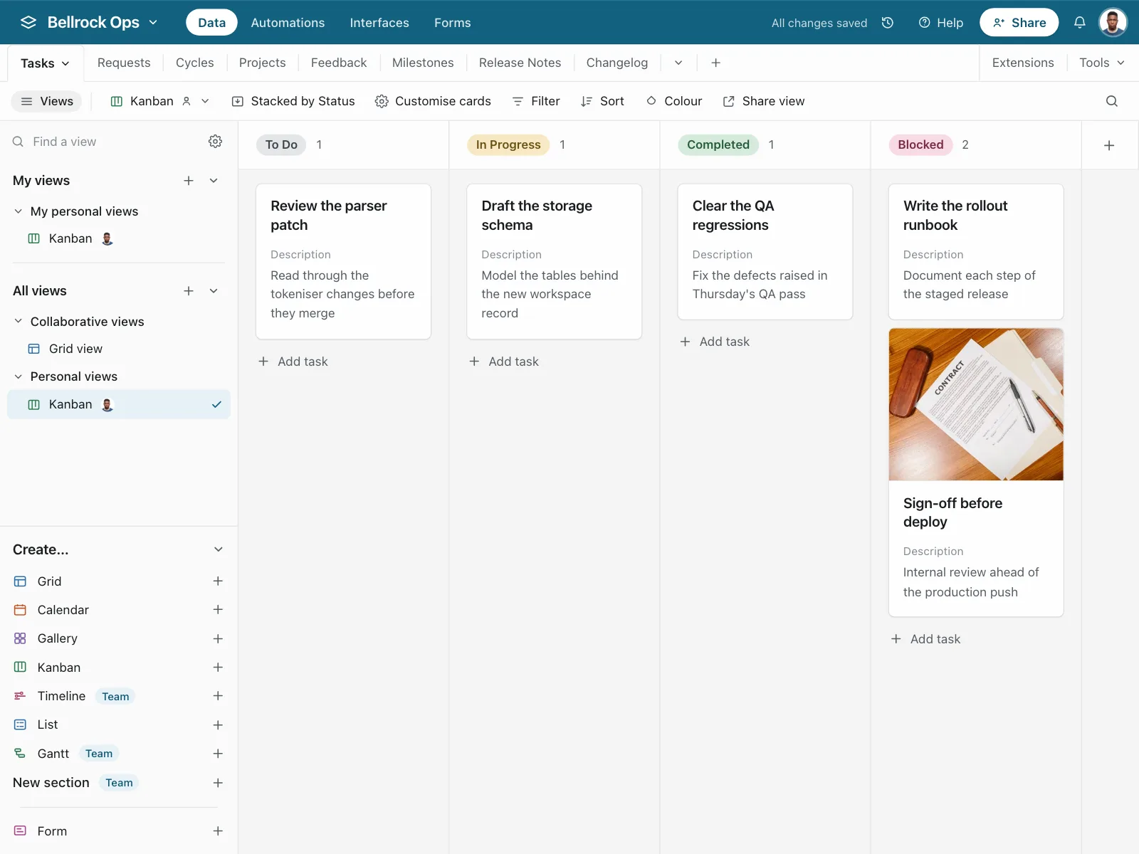 Kanban board