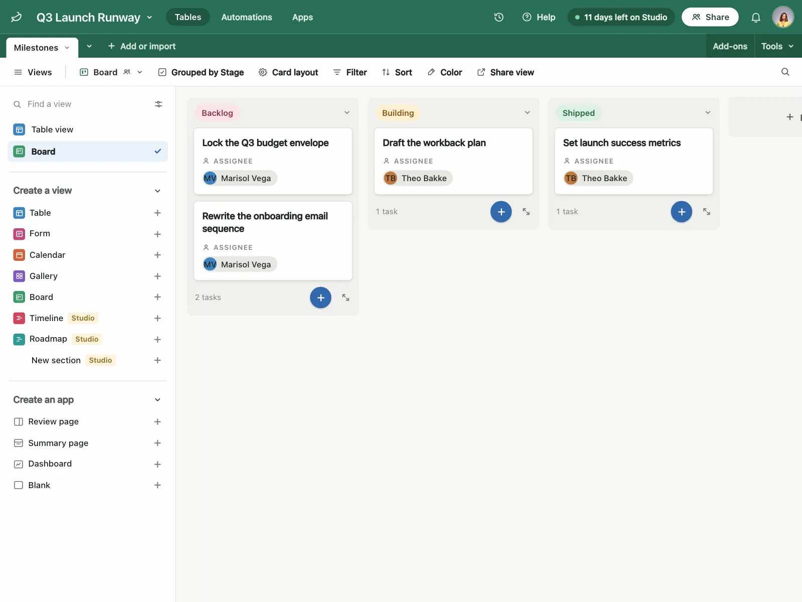 Kanban board