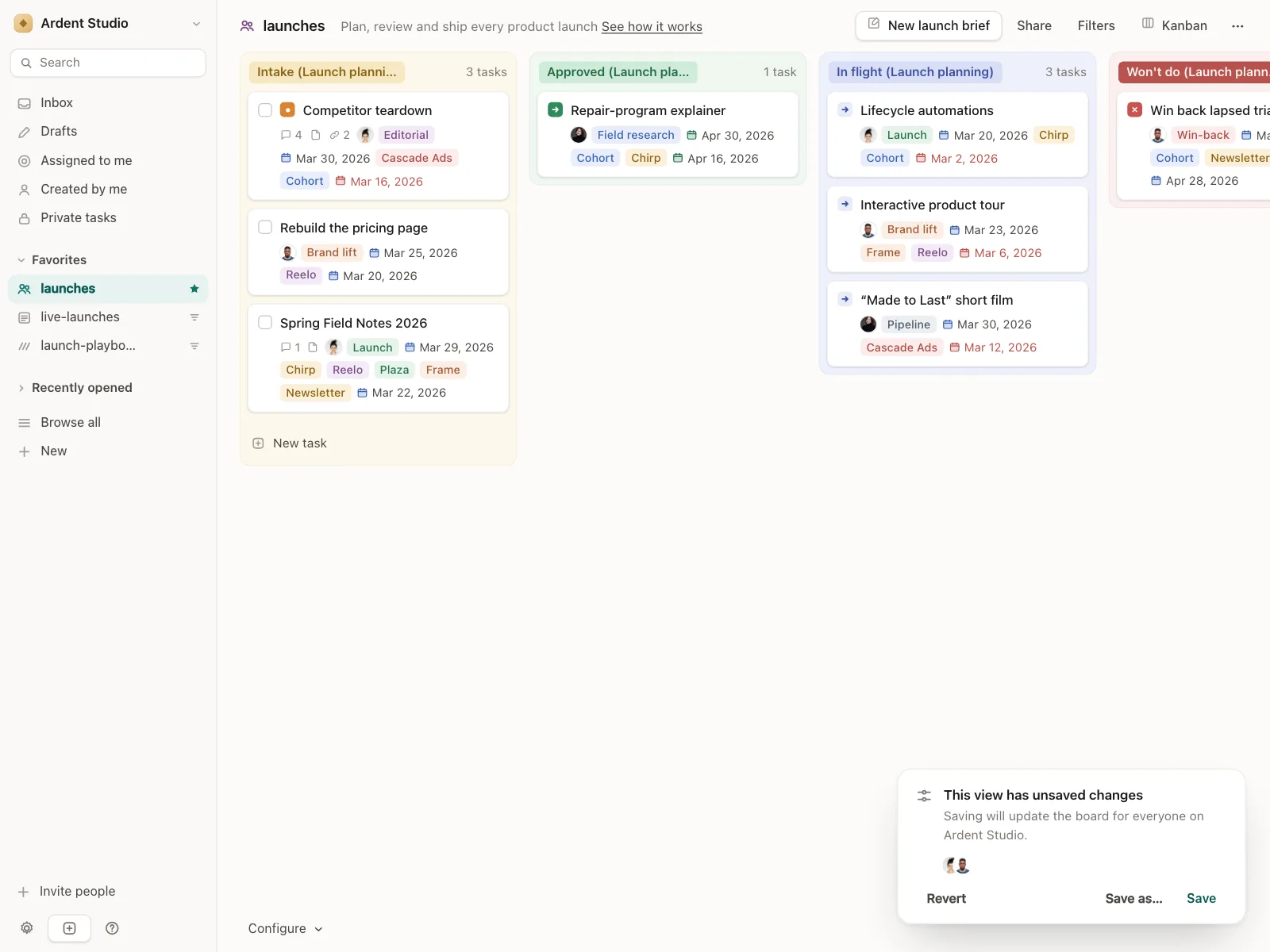 Kanban board