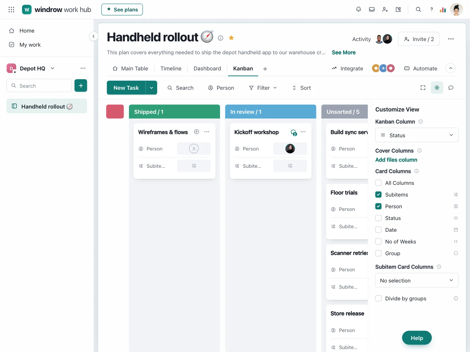 Kanban board