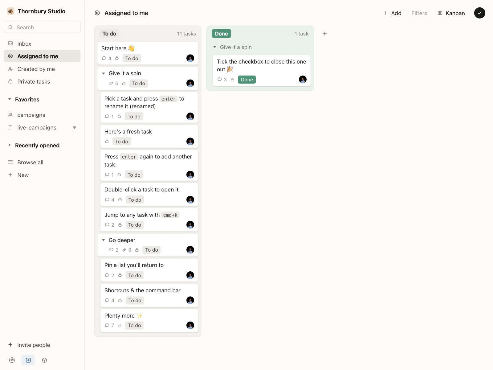 Kanban board