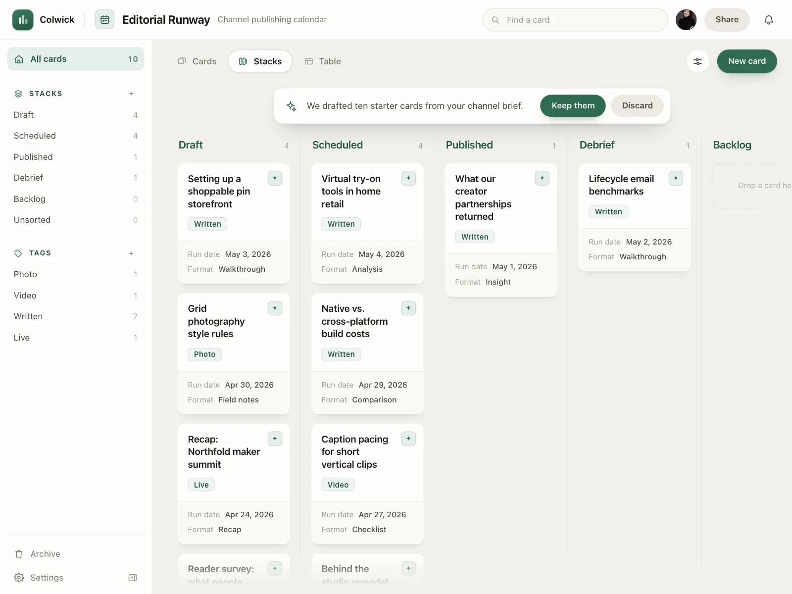 Kanban board