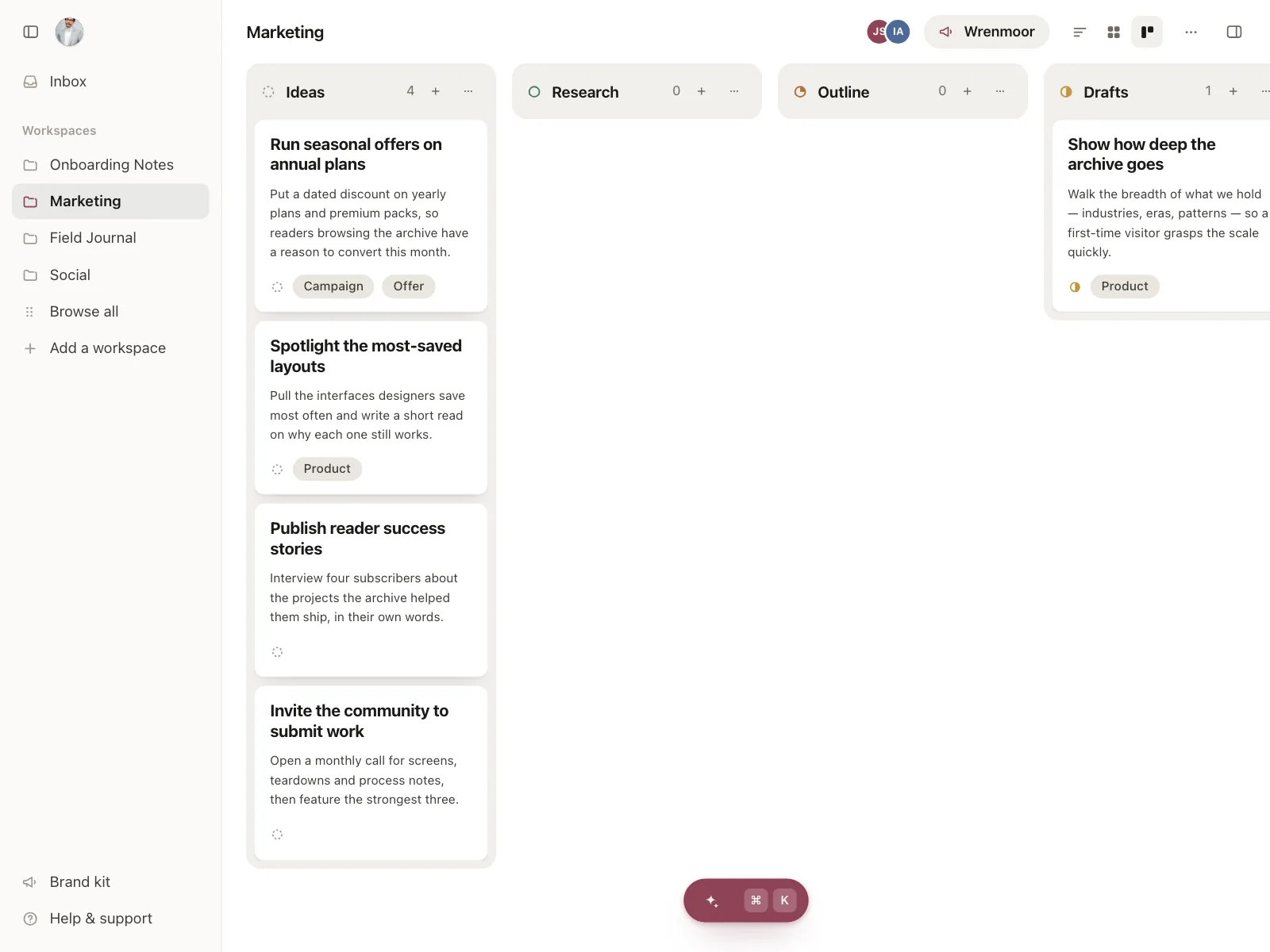 Kanban board