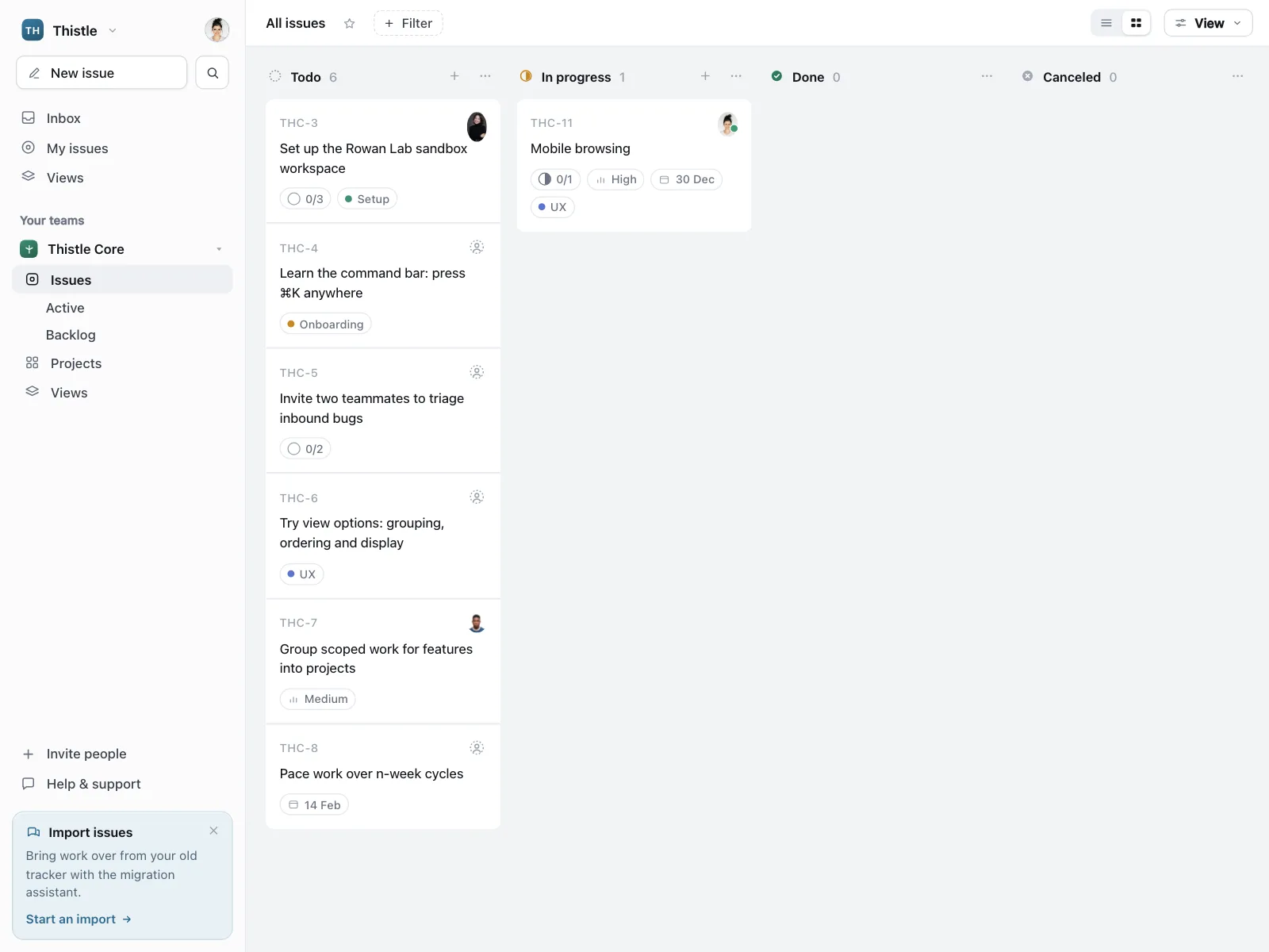 Kanban board