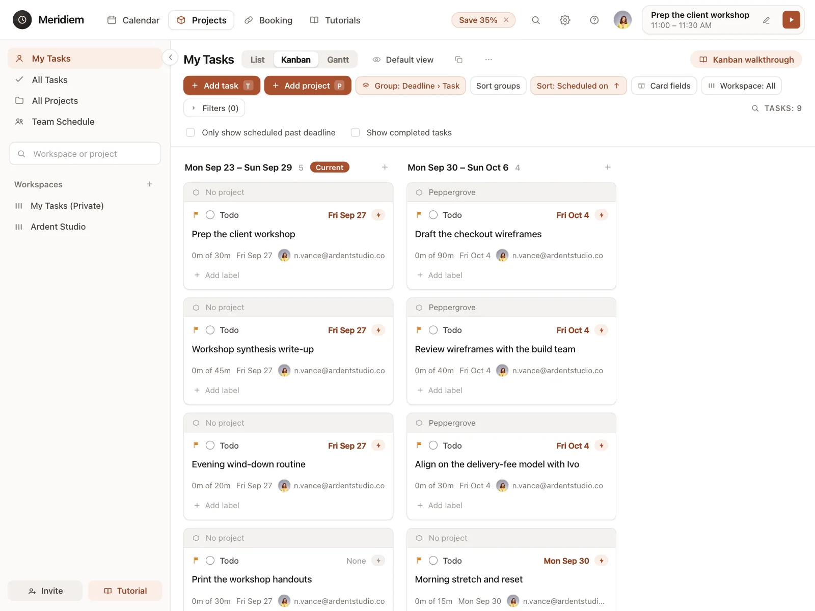 Kanban board