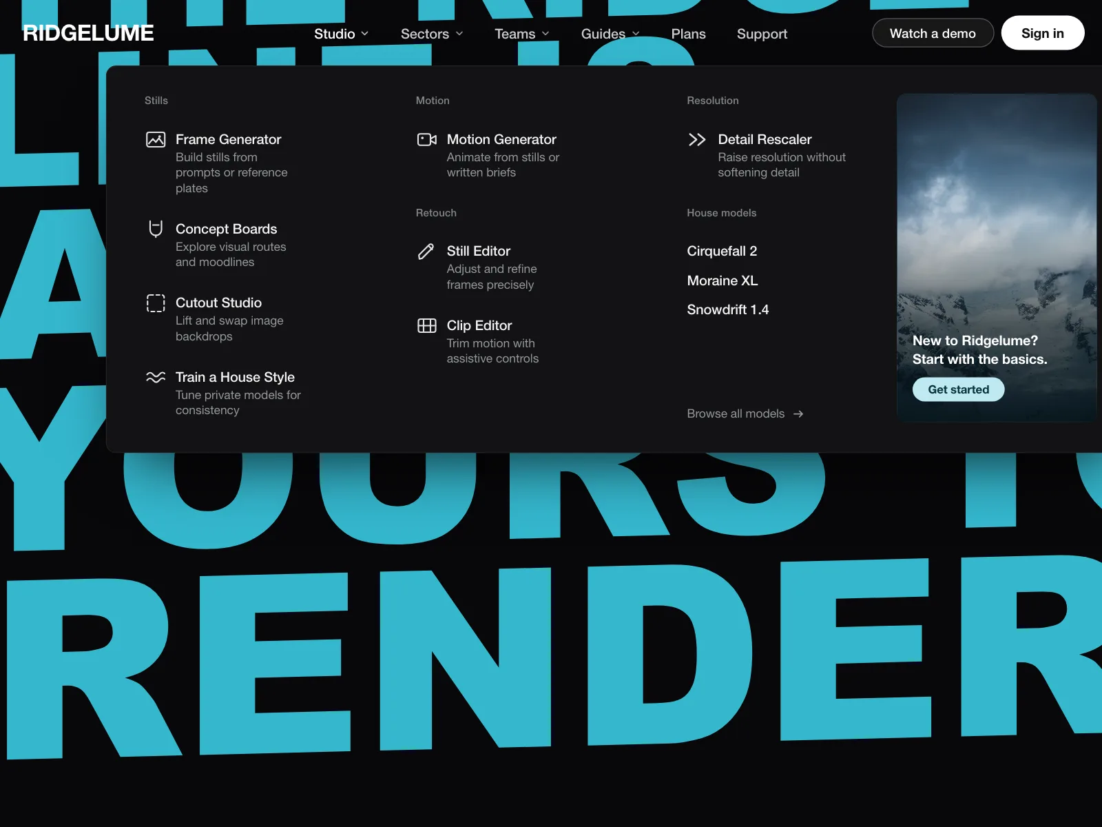Mega menu