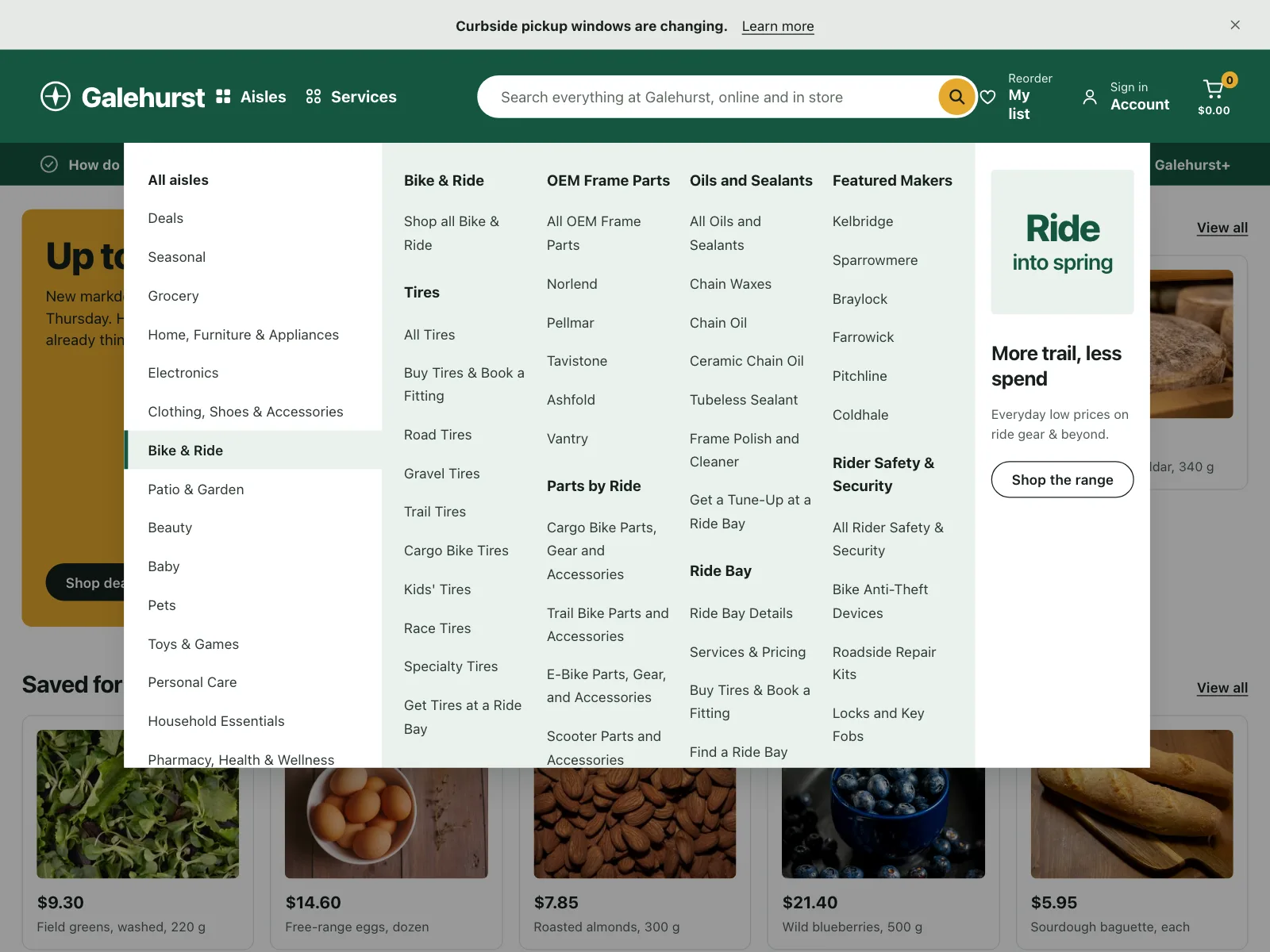 Mega menu