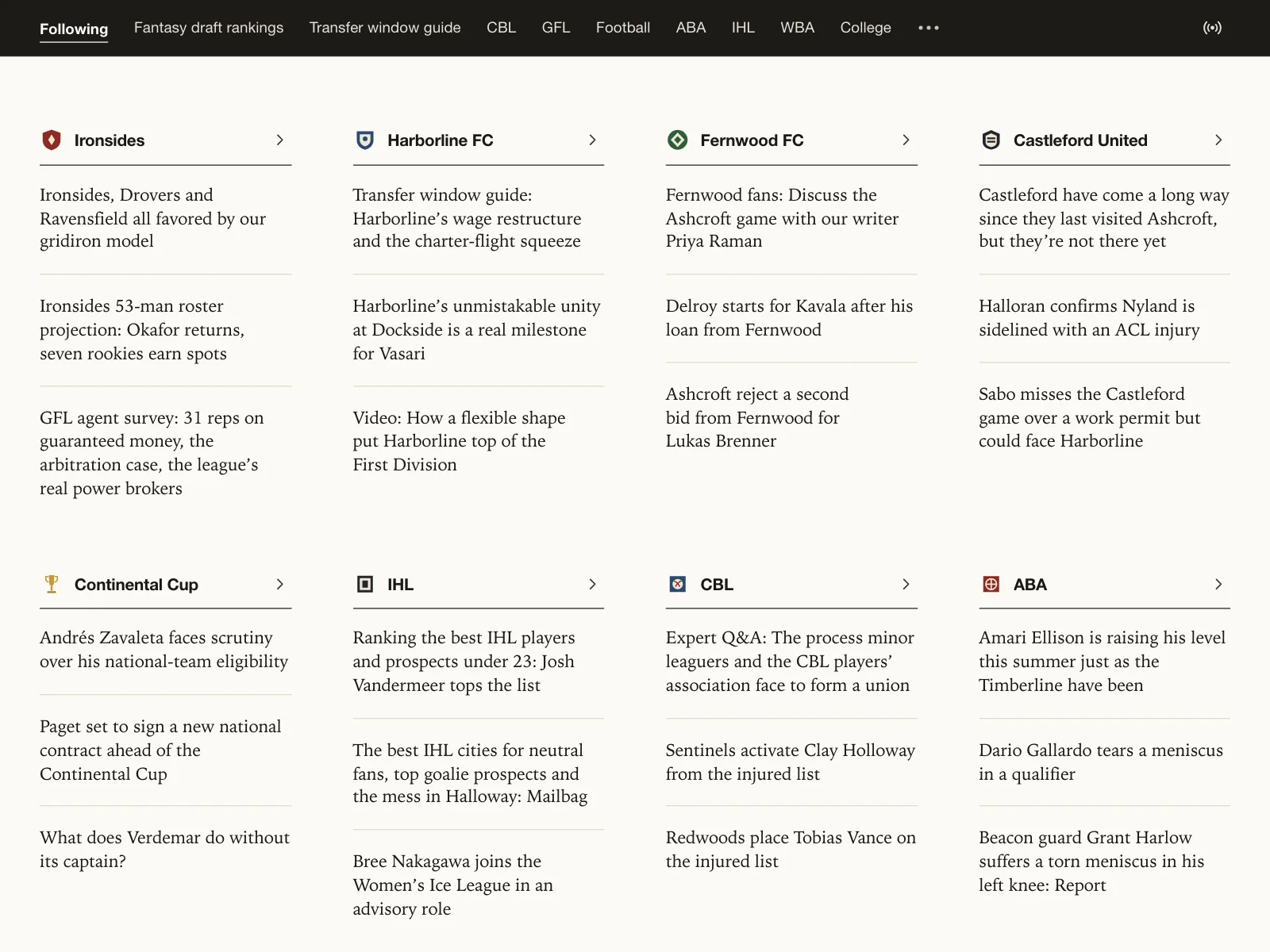 News feed