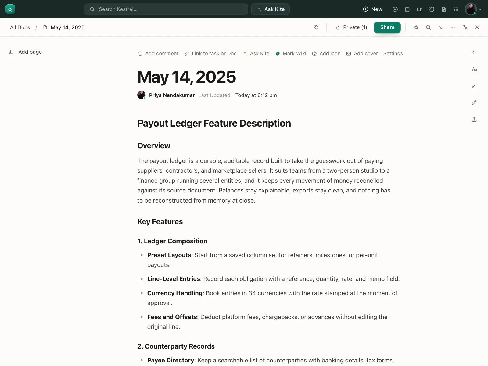 Note detail