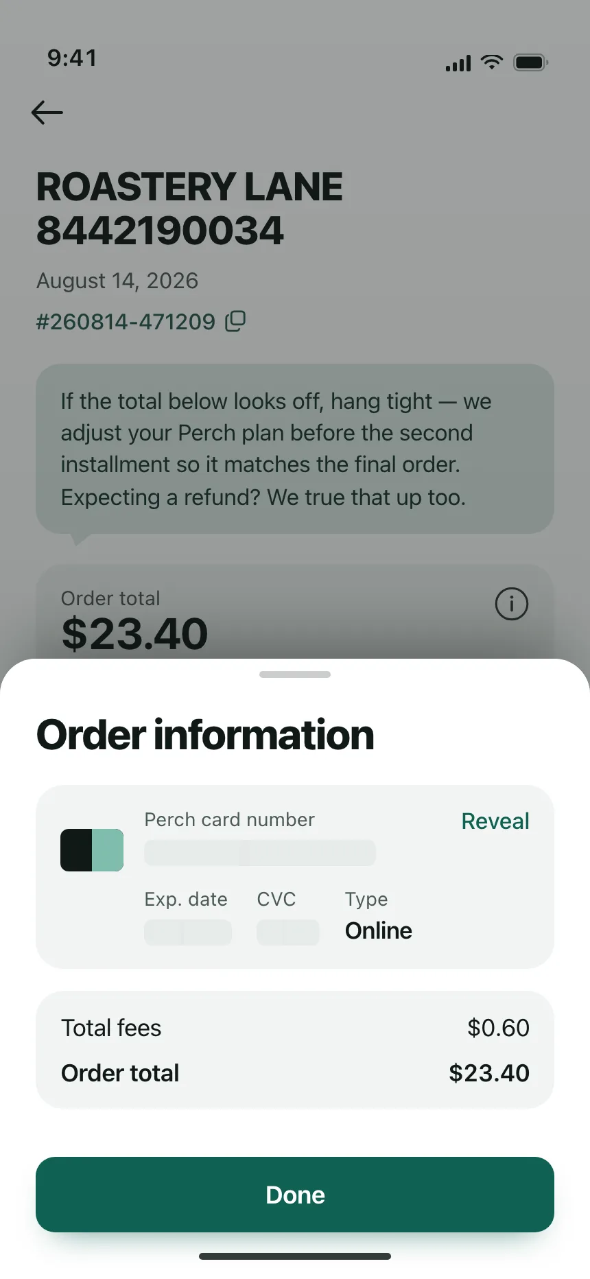 Order detail