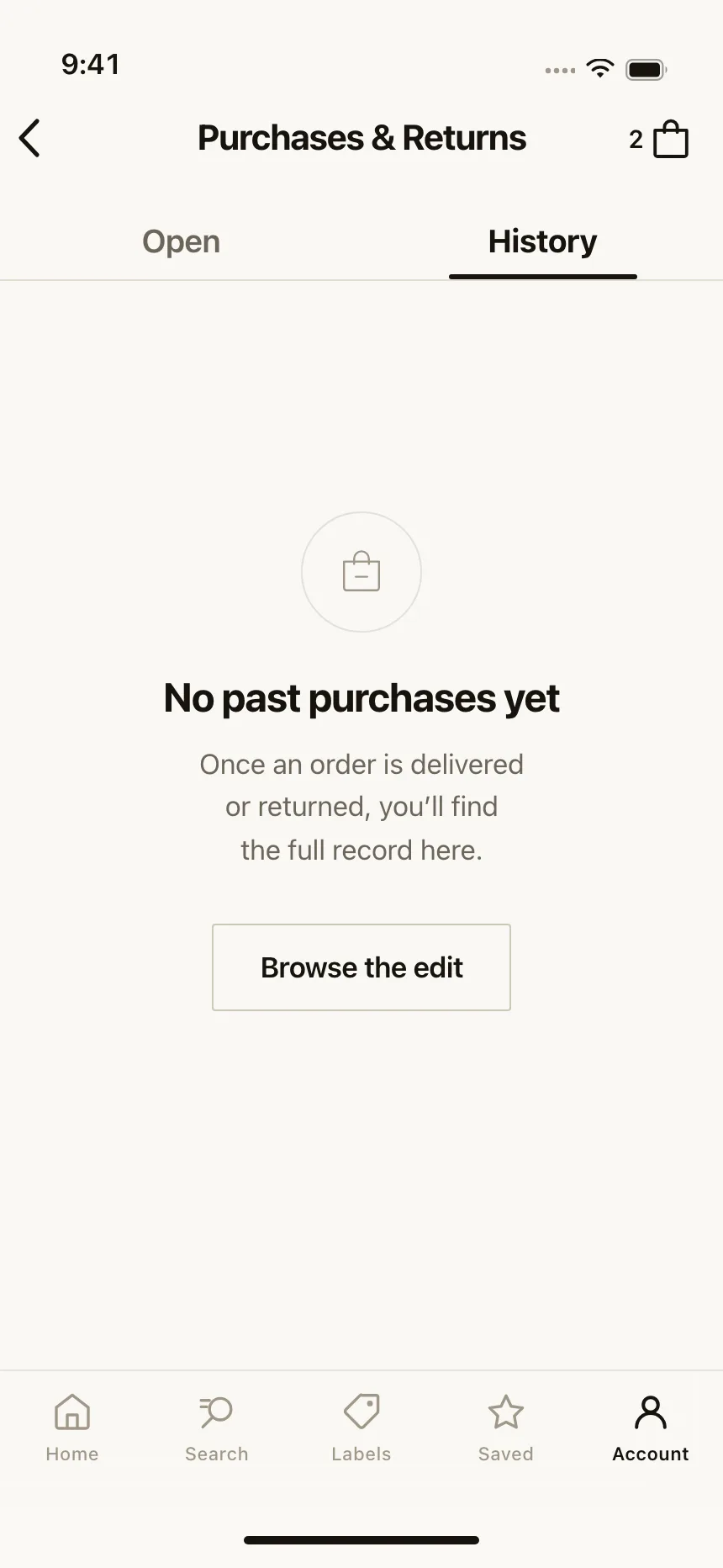 Order history
