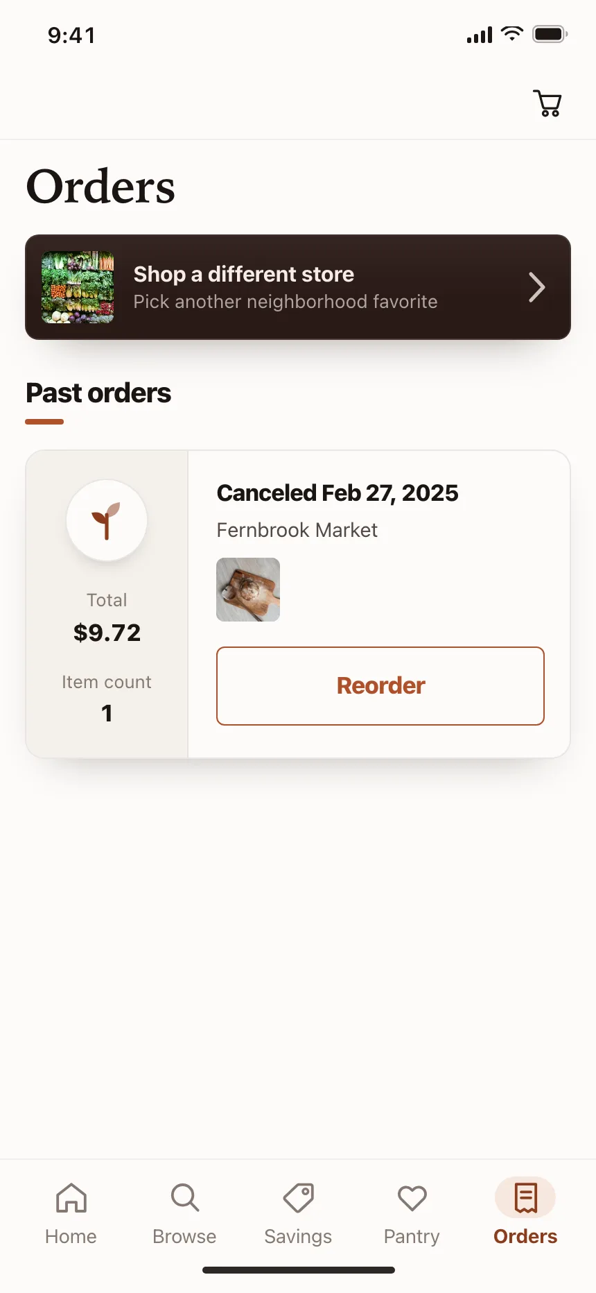 Order history