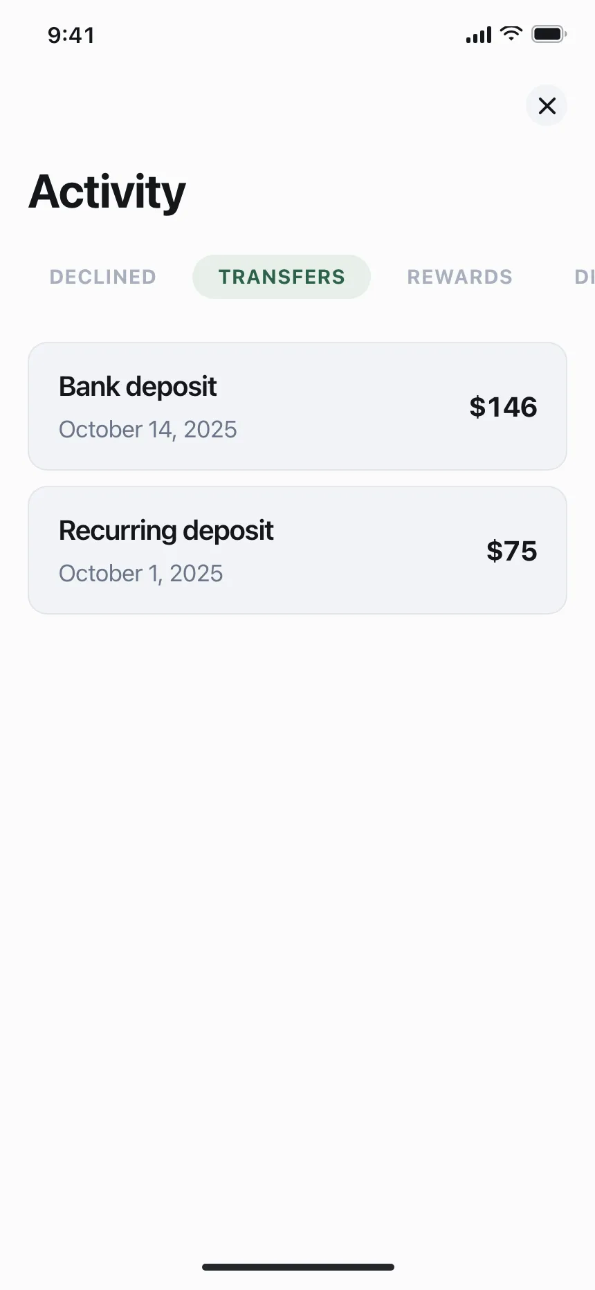 Order history