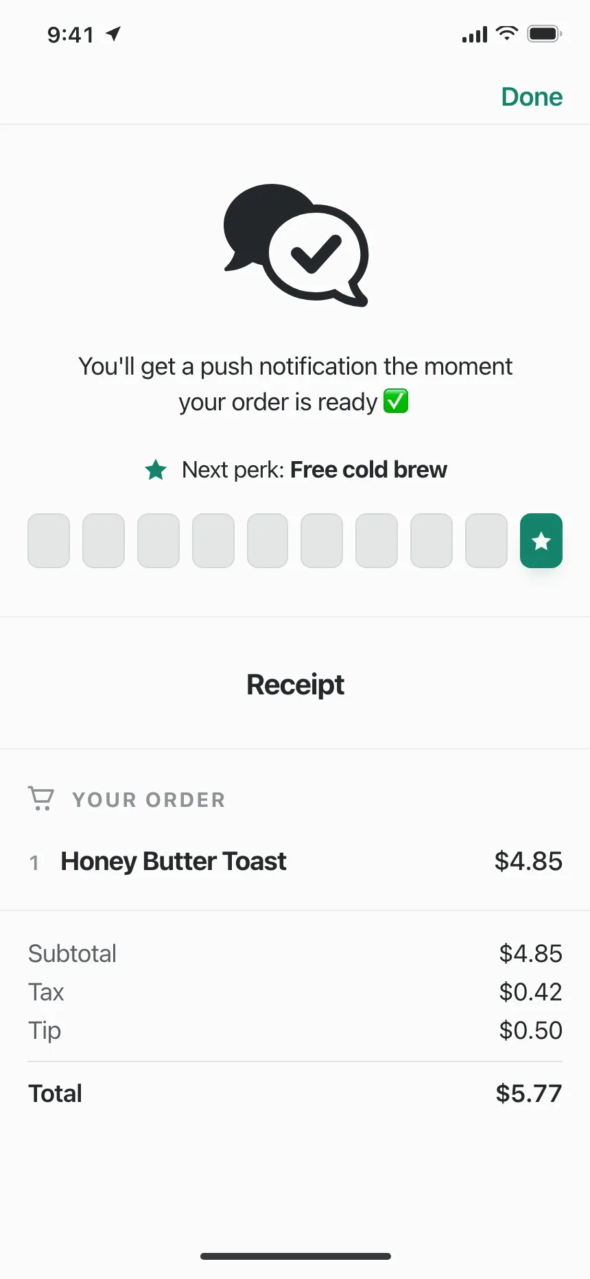 Order history