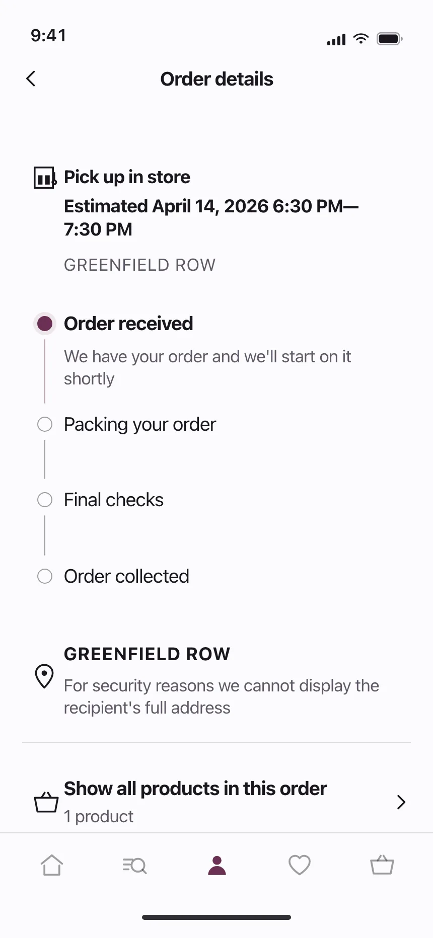 Order history
