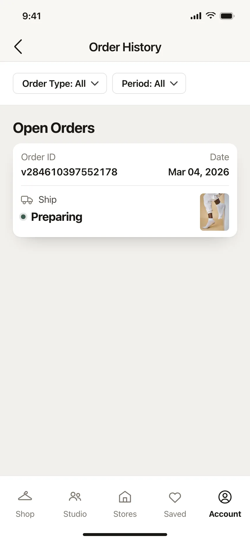 Order history
