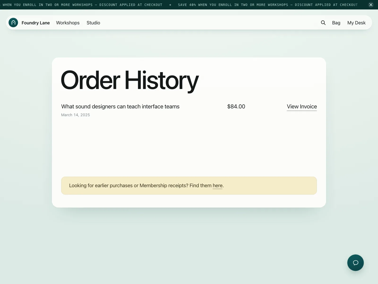 Order history