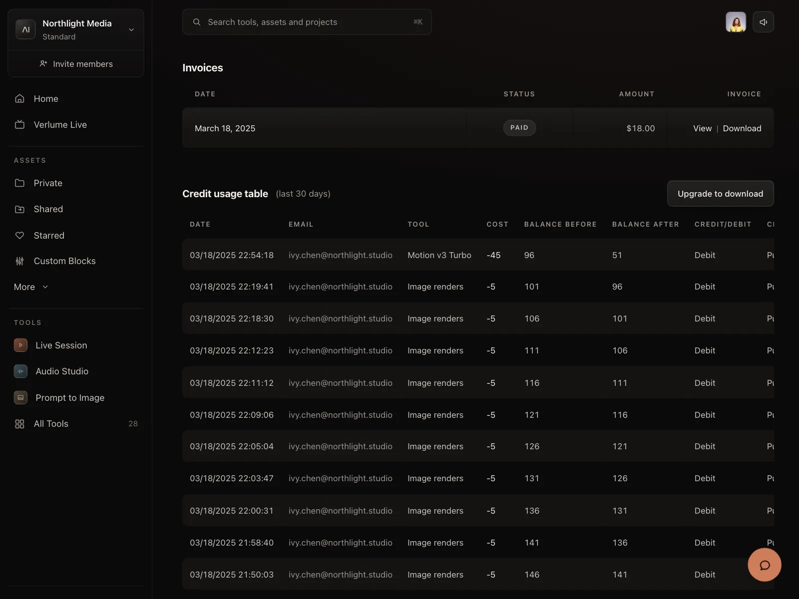 Order history