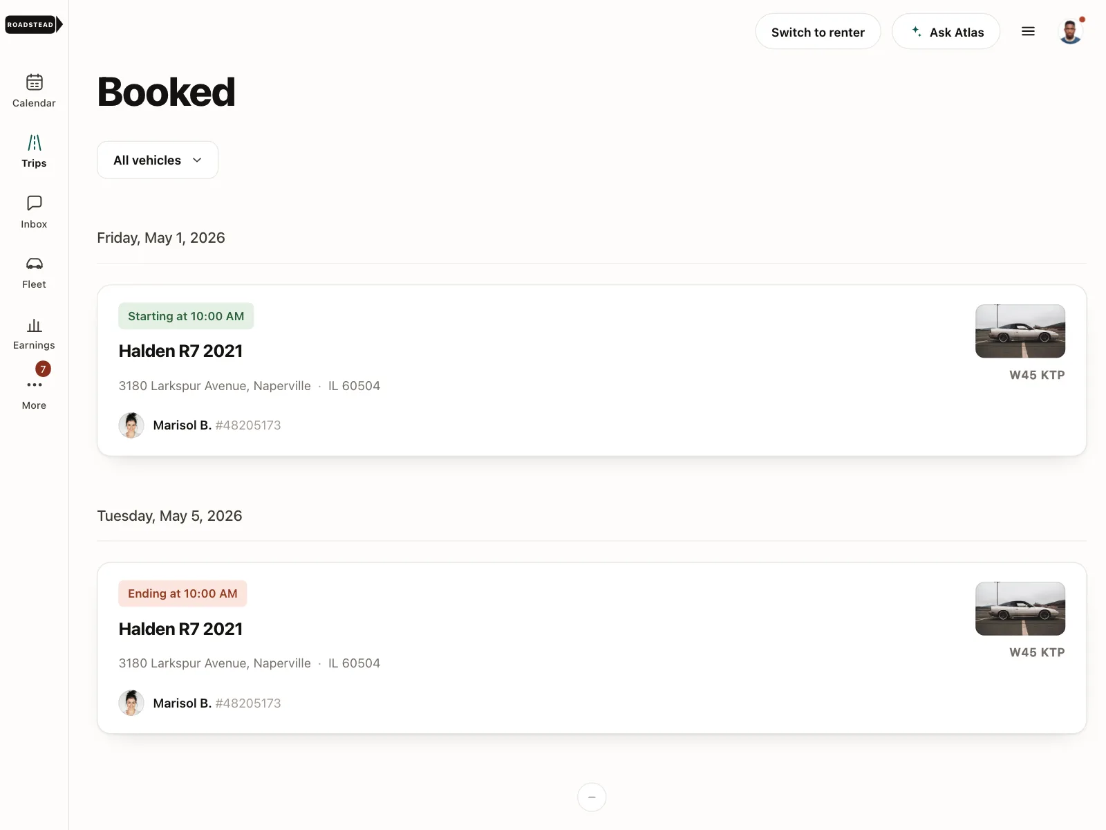 Order history