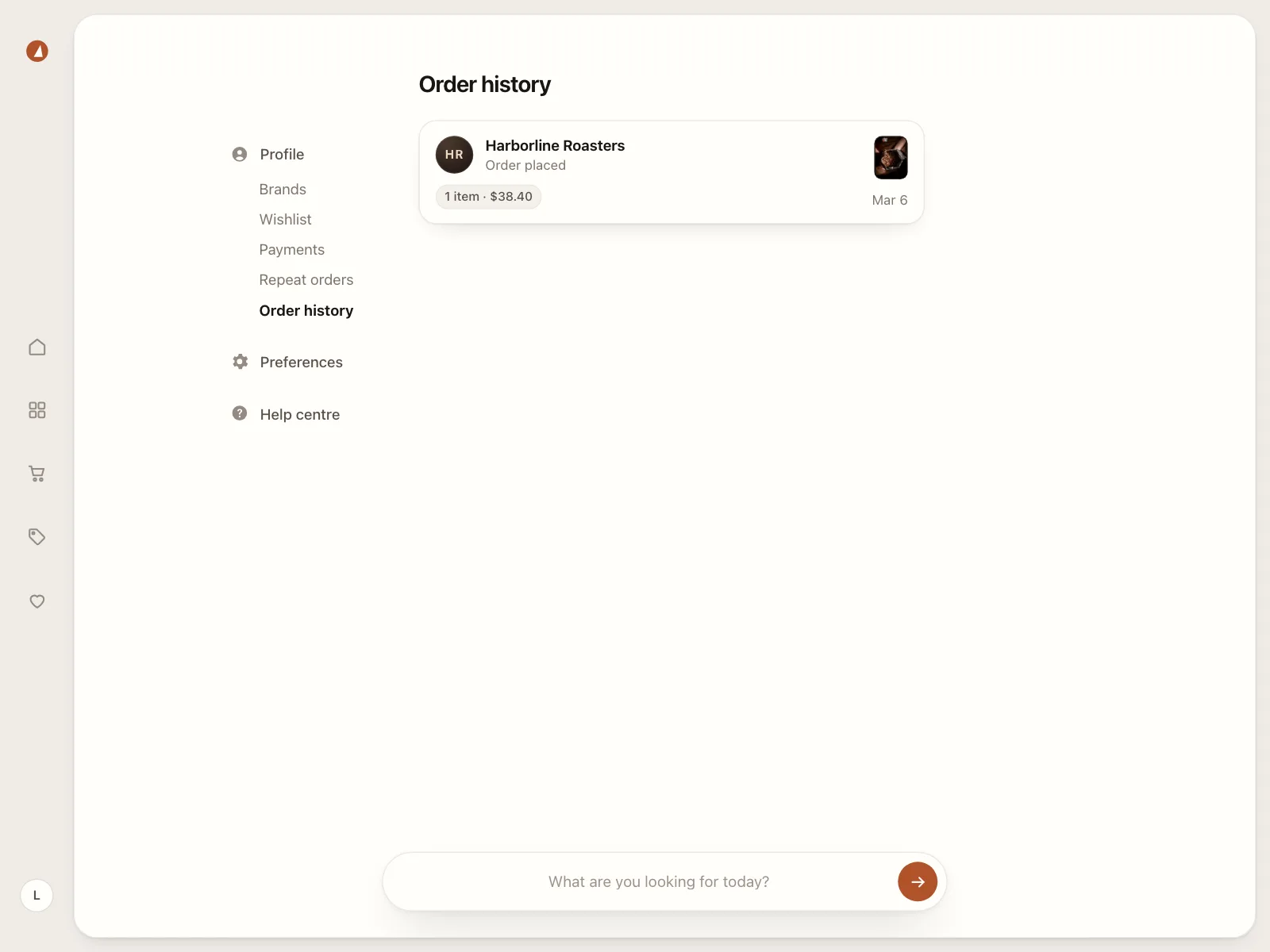 Order history