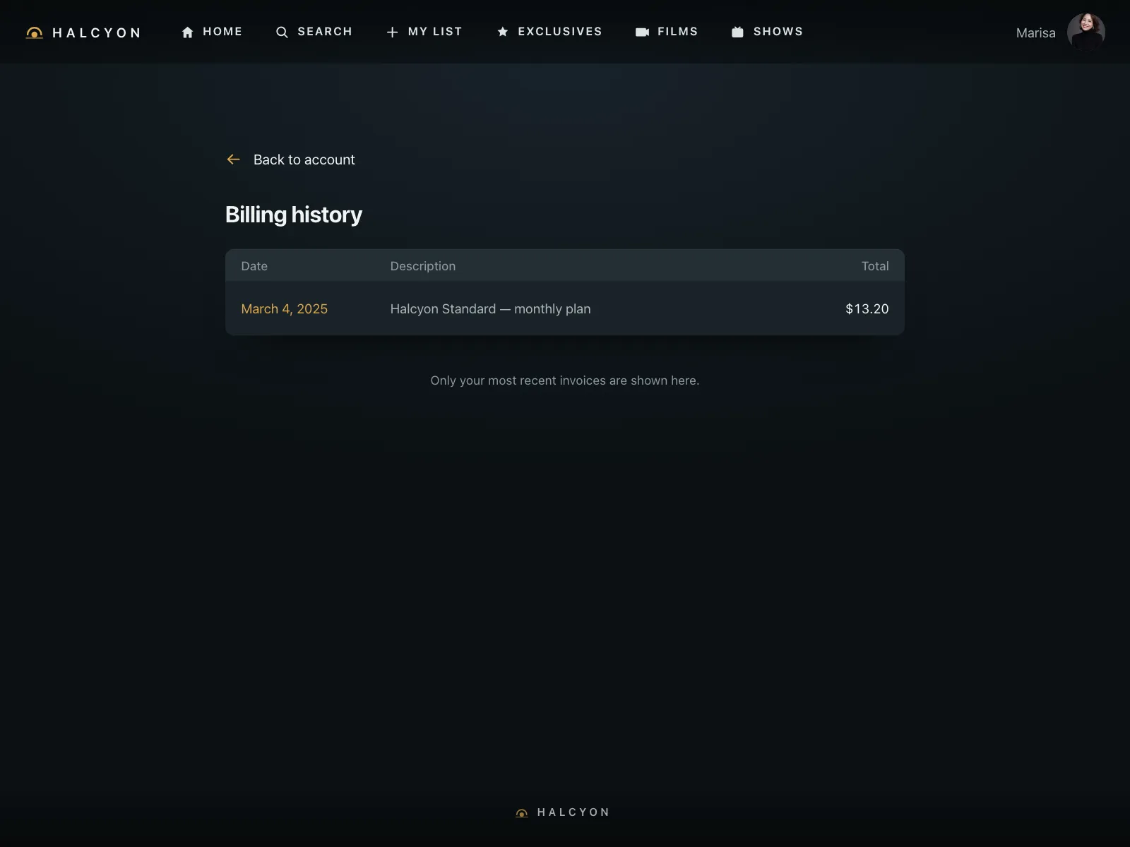 Order history
