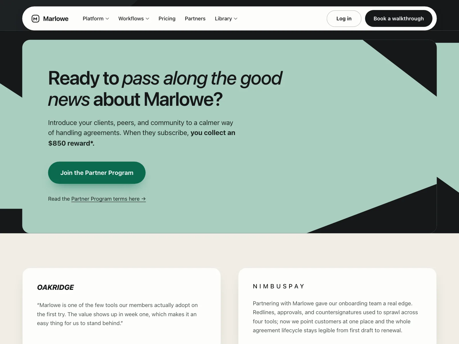 Partners page