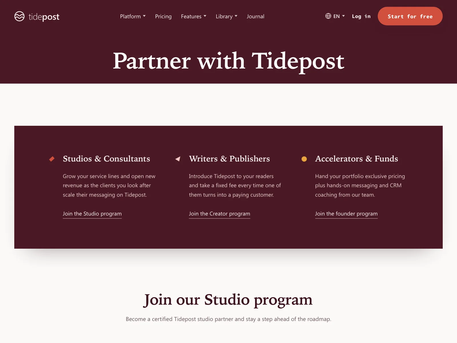 Partners page