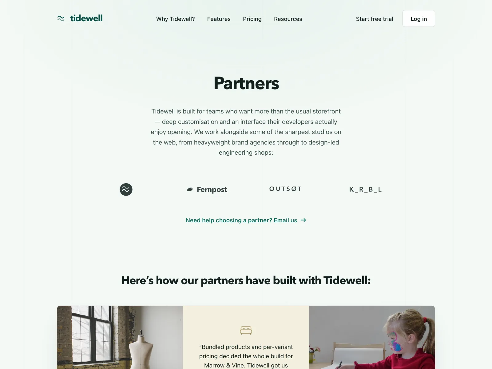 Partners page