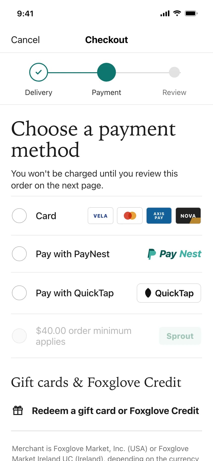 Payment Method
