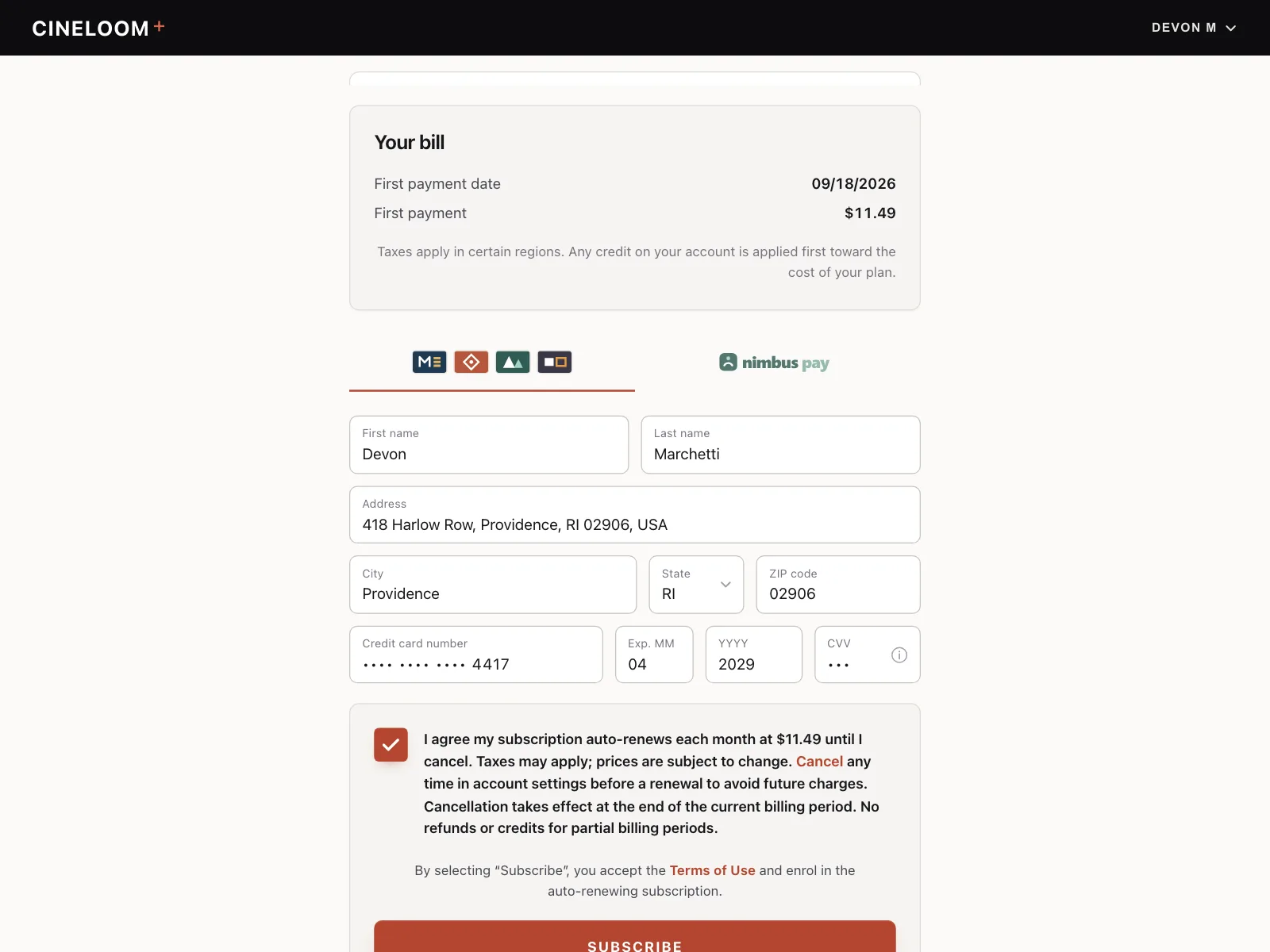 Payment Method