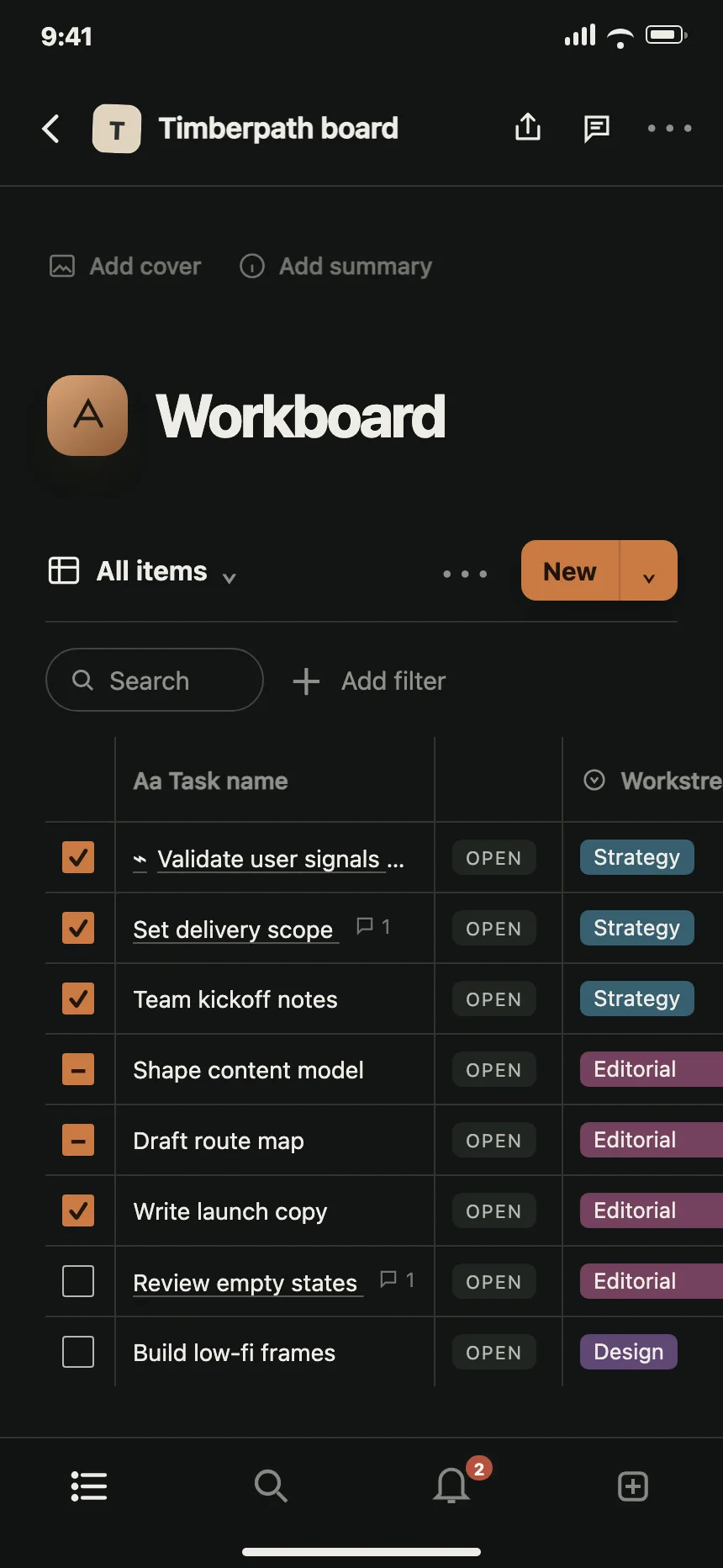 Project tracker