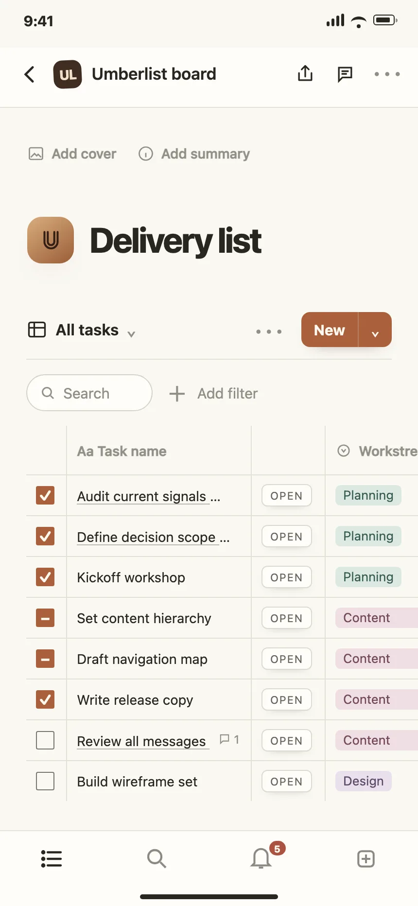 Project tracker