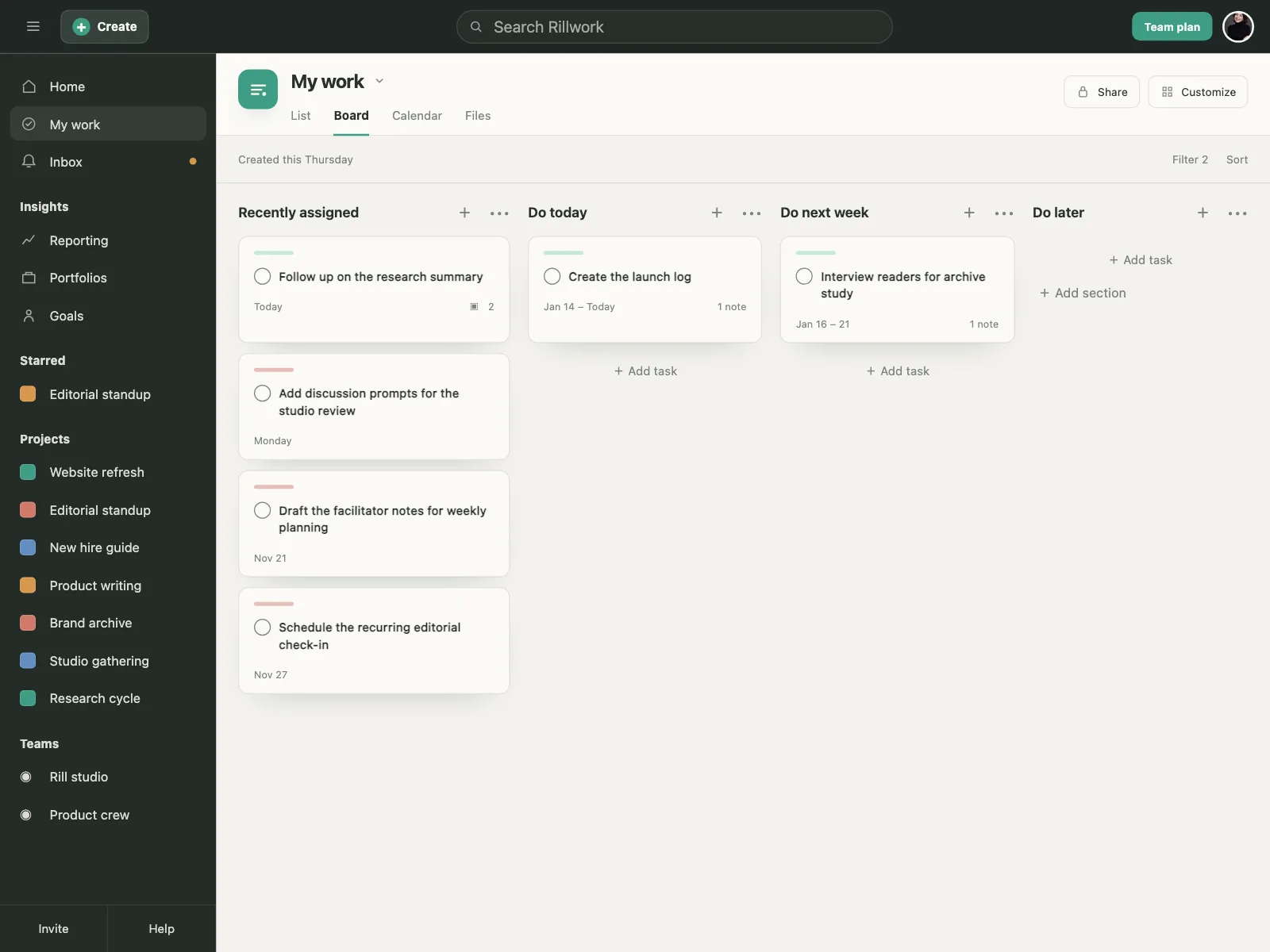Project tracker