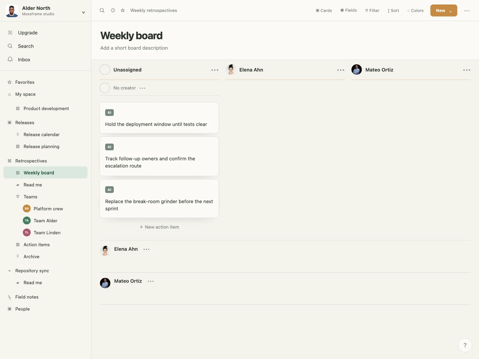 Project tracker