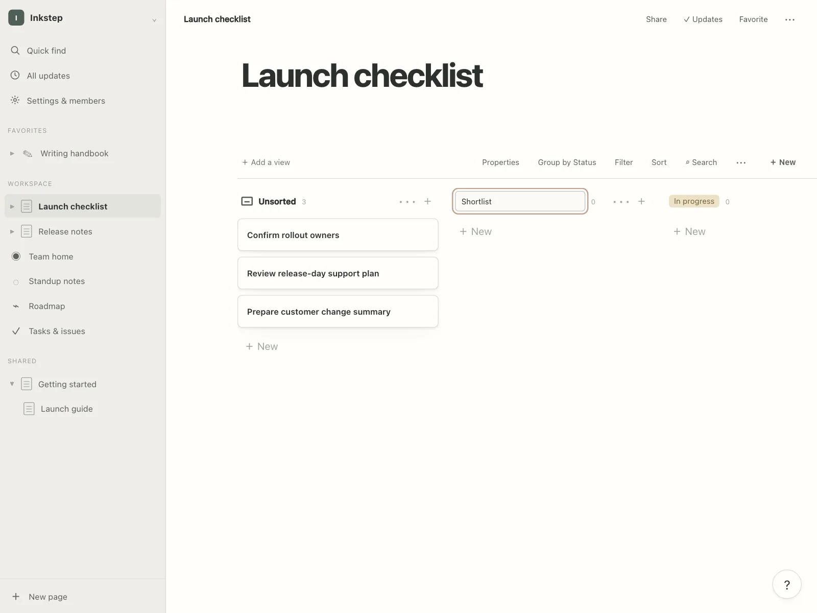 Project tracker