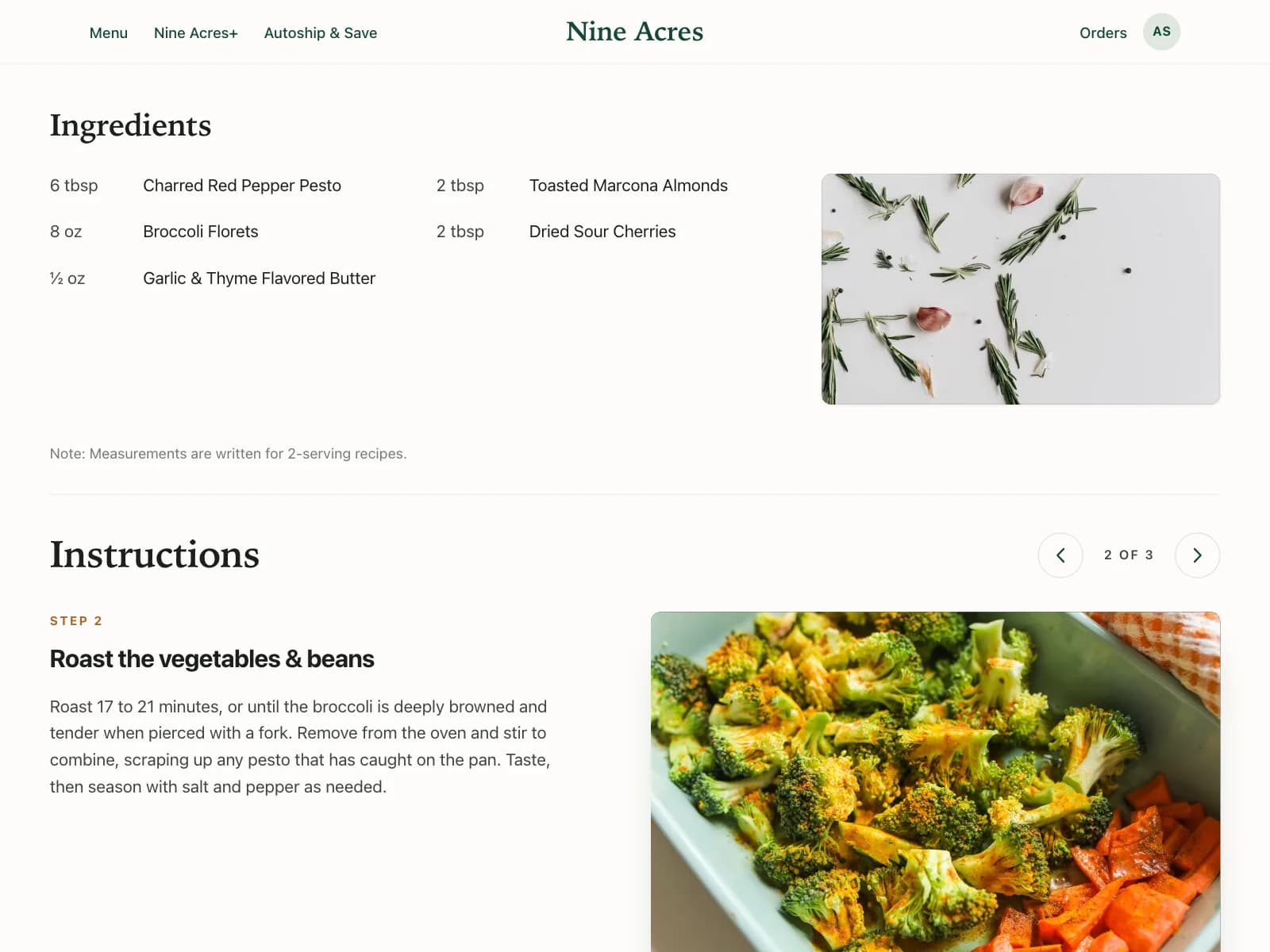 Recipe detail