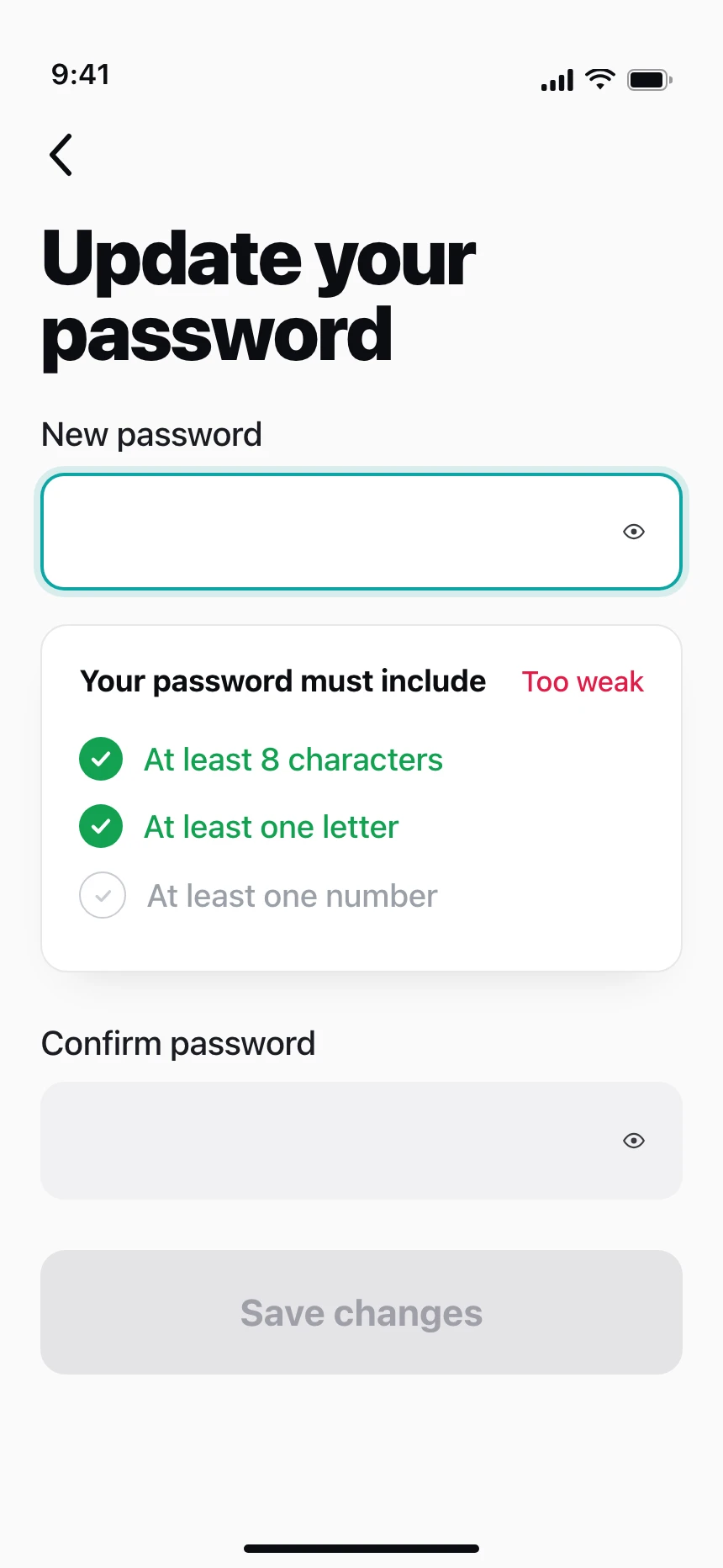 Reset password