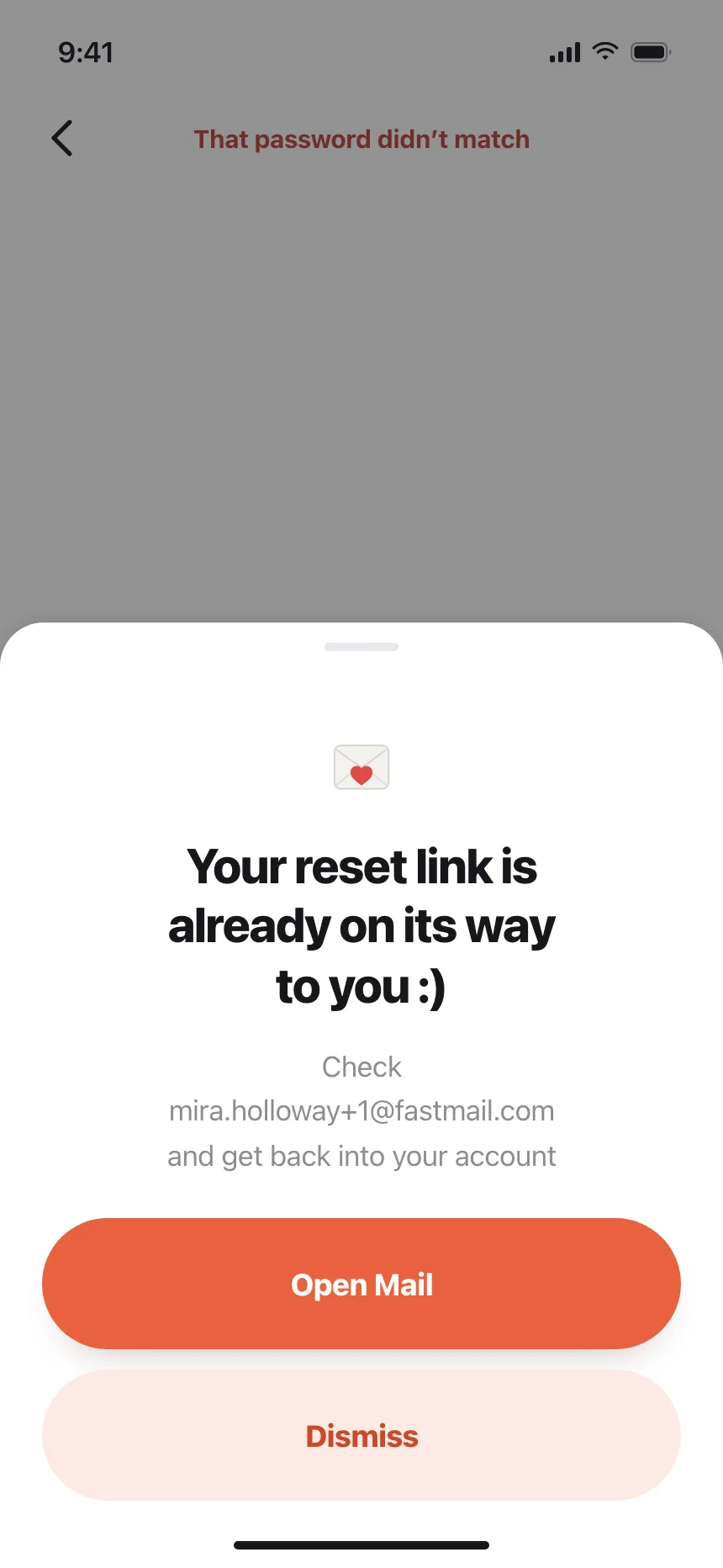 Reset password