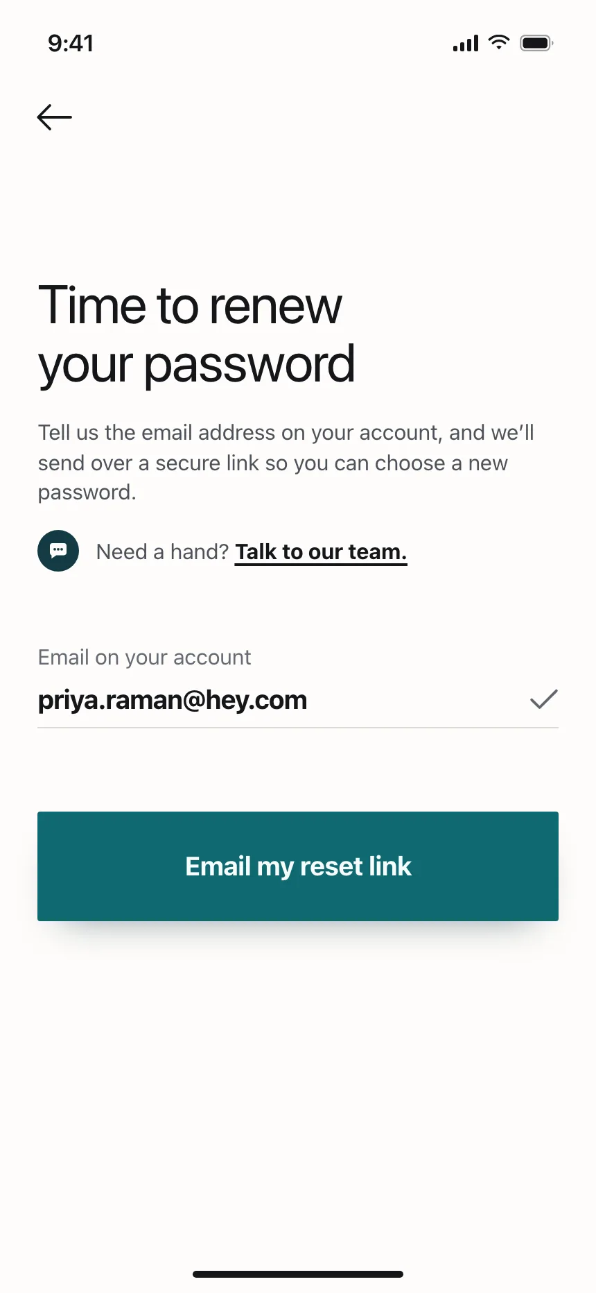 Reset password