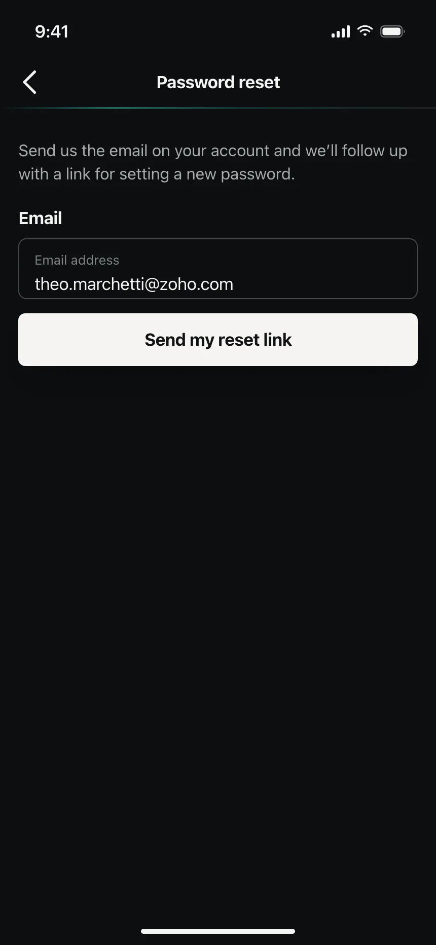 Reset password
