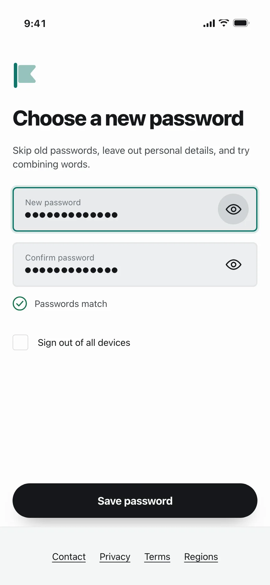 Reset password