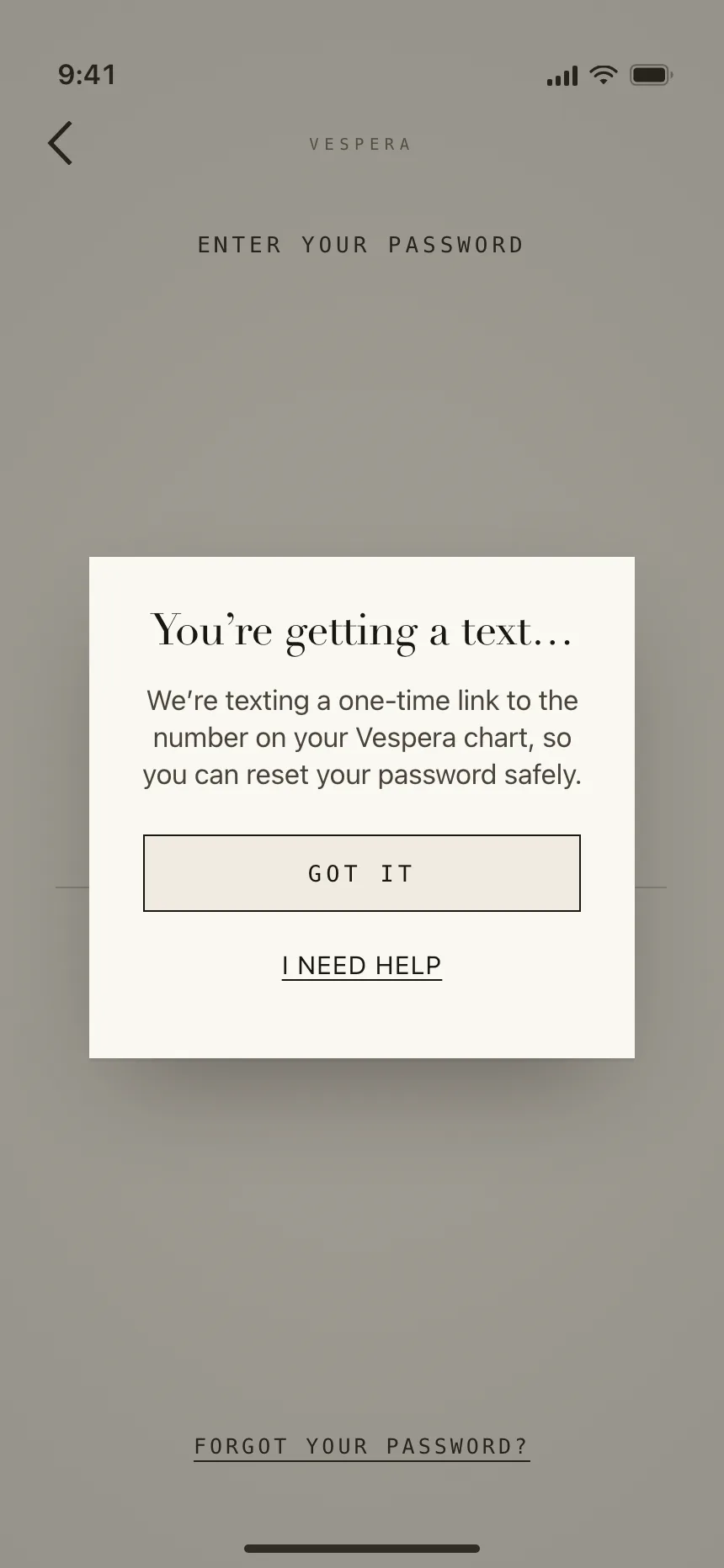 Reset password