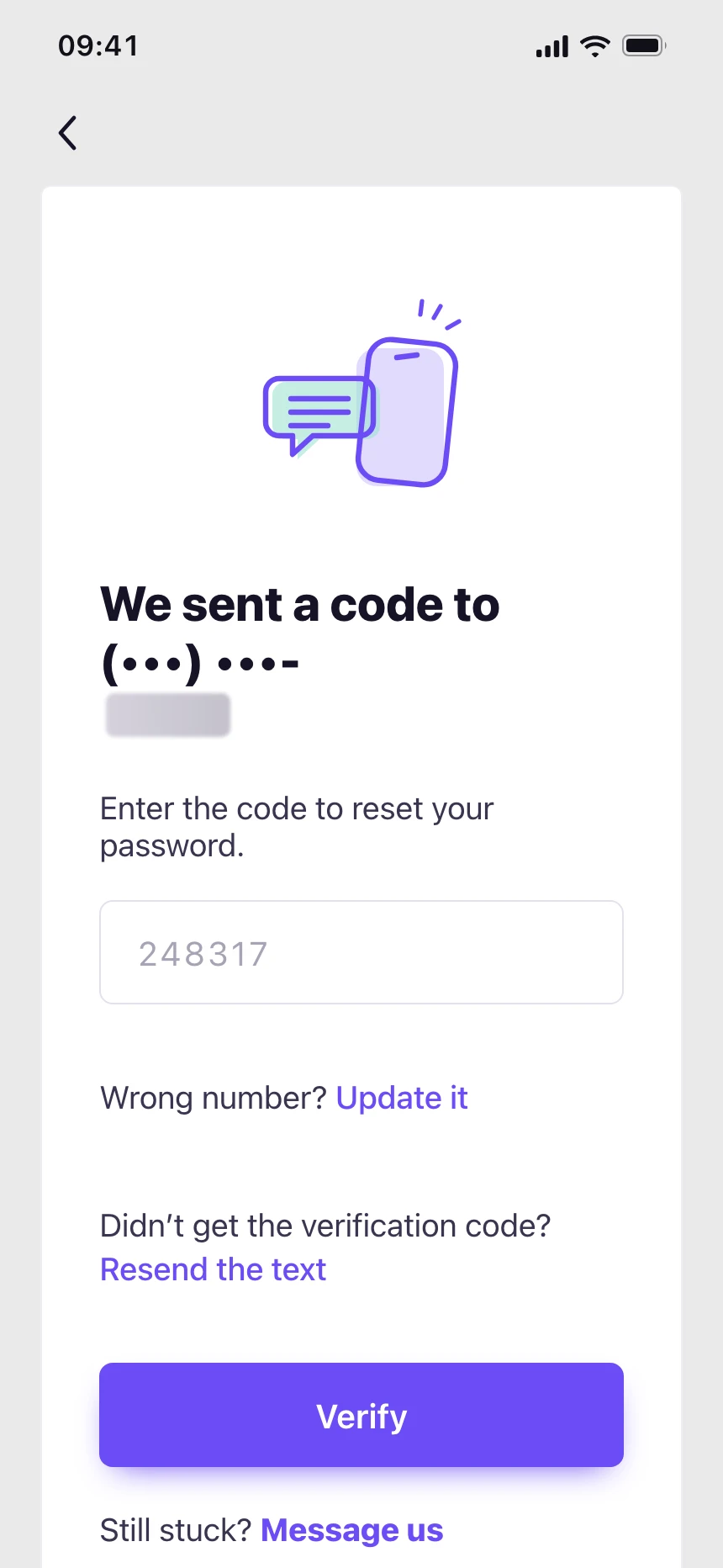 Reset password