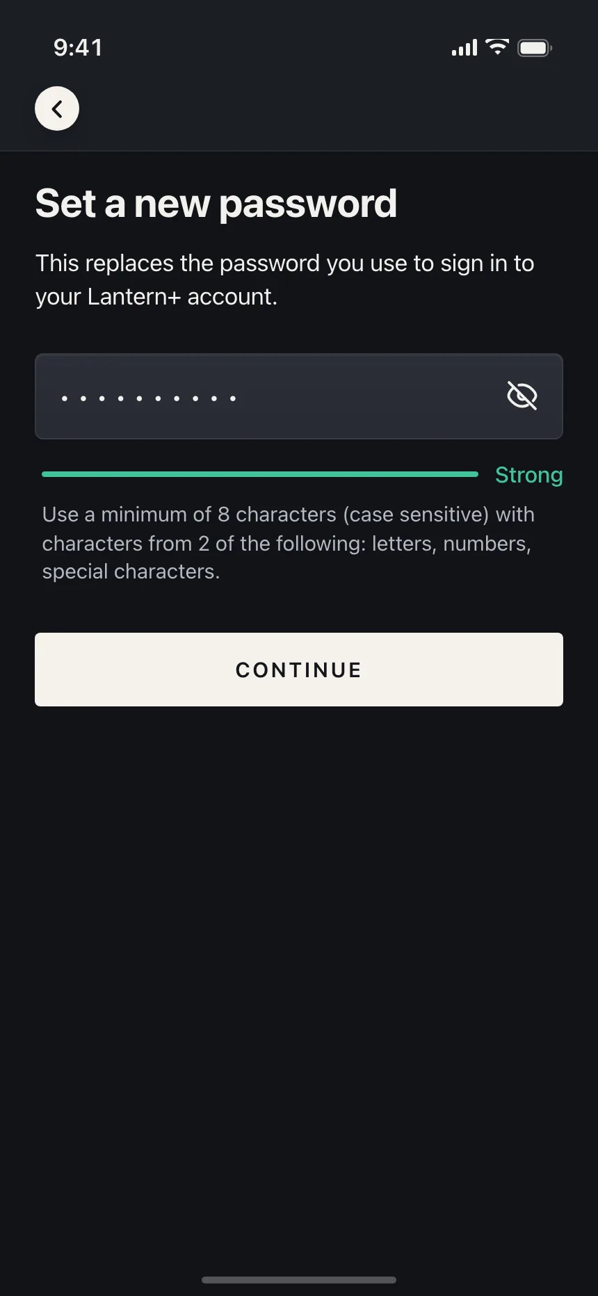 Reset password