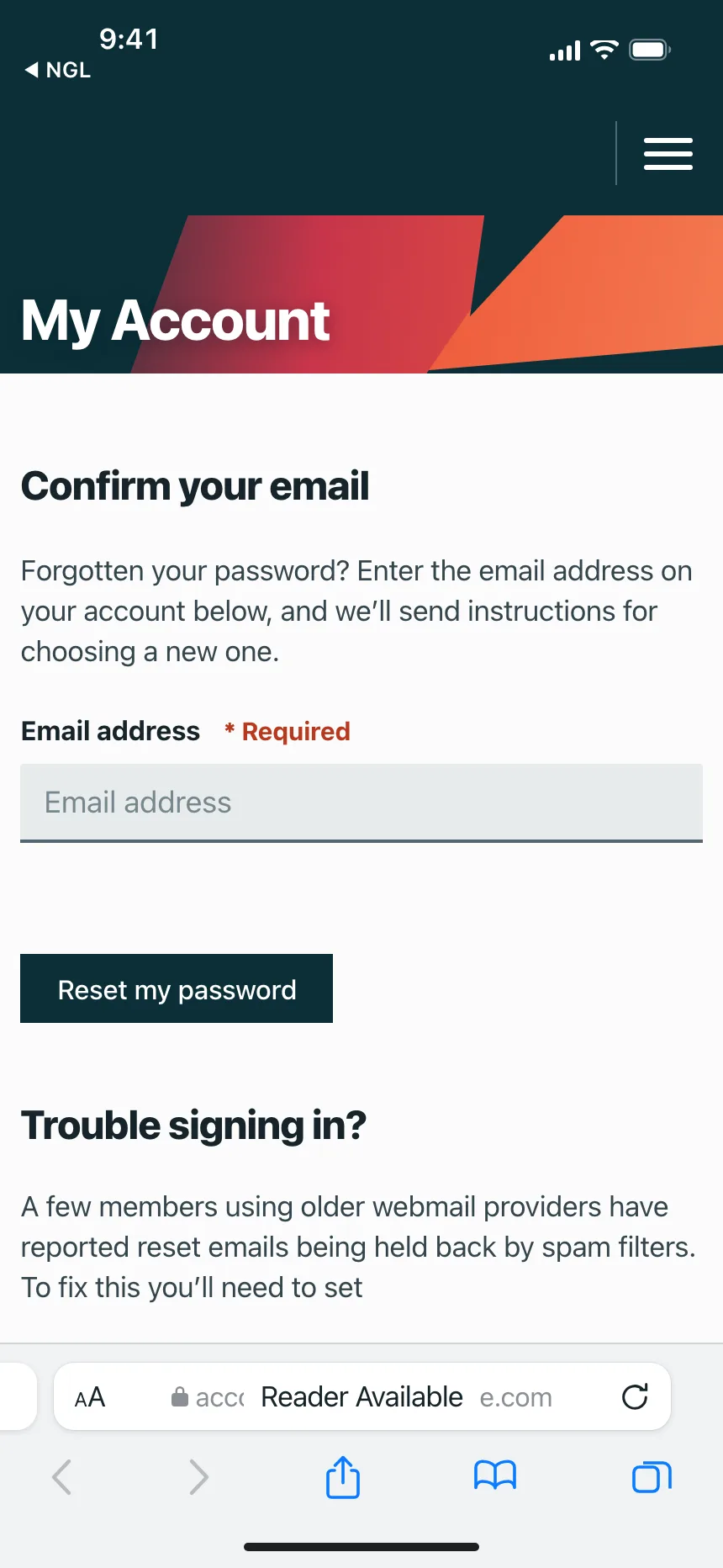 Reset password