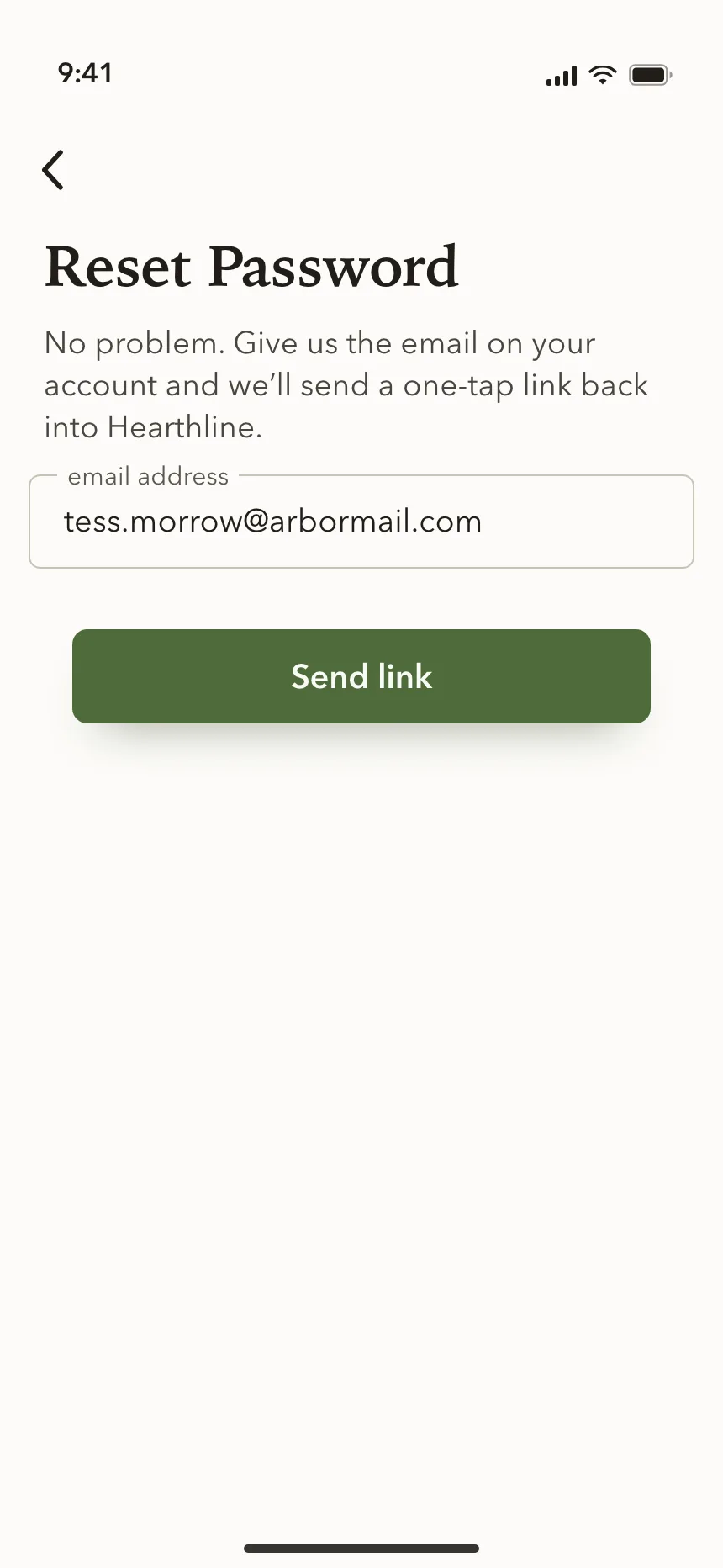 Reset password